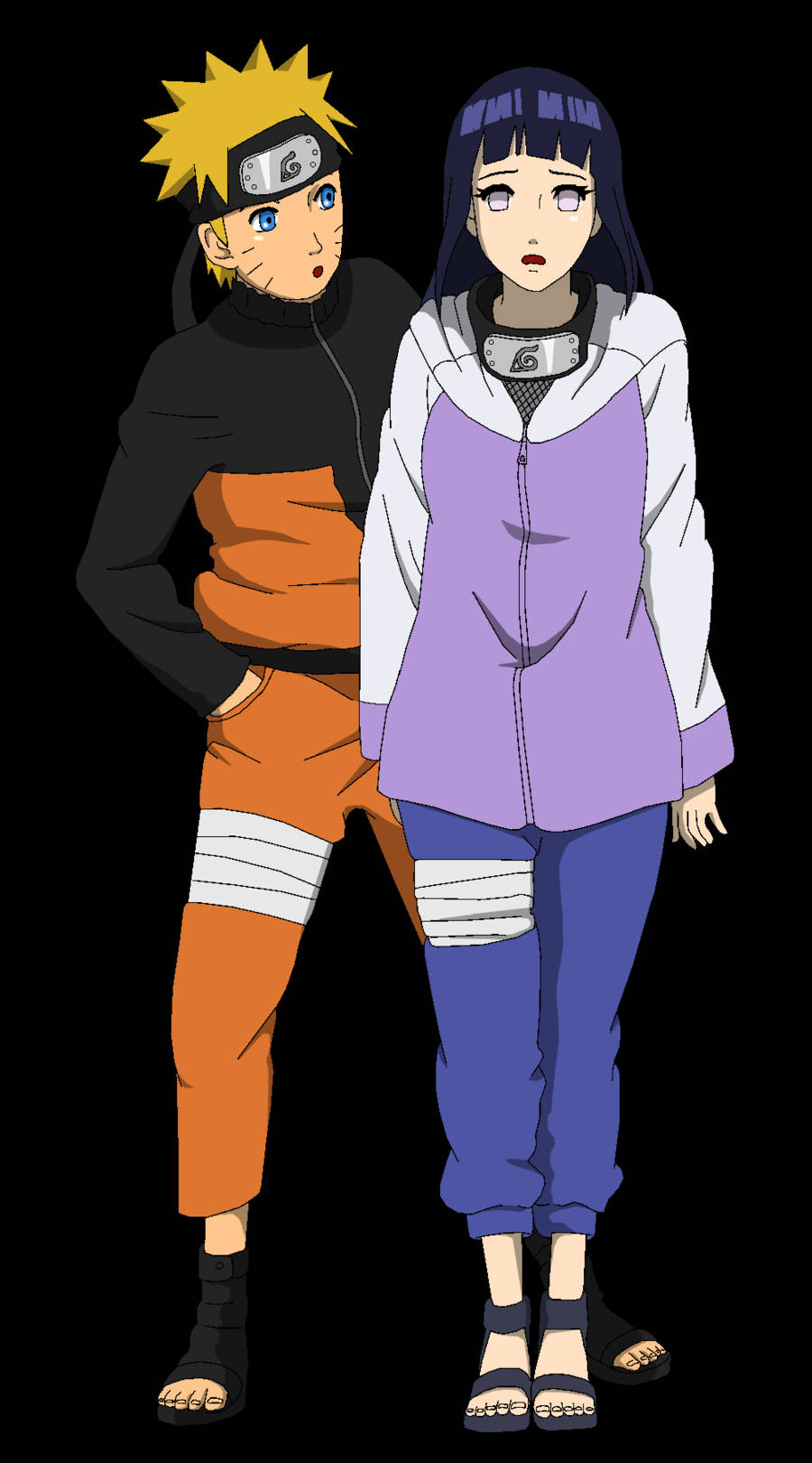 Naruto og Hinata Minimalistisk Bakgrunner