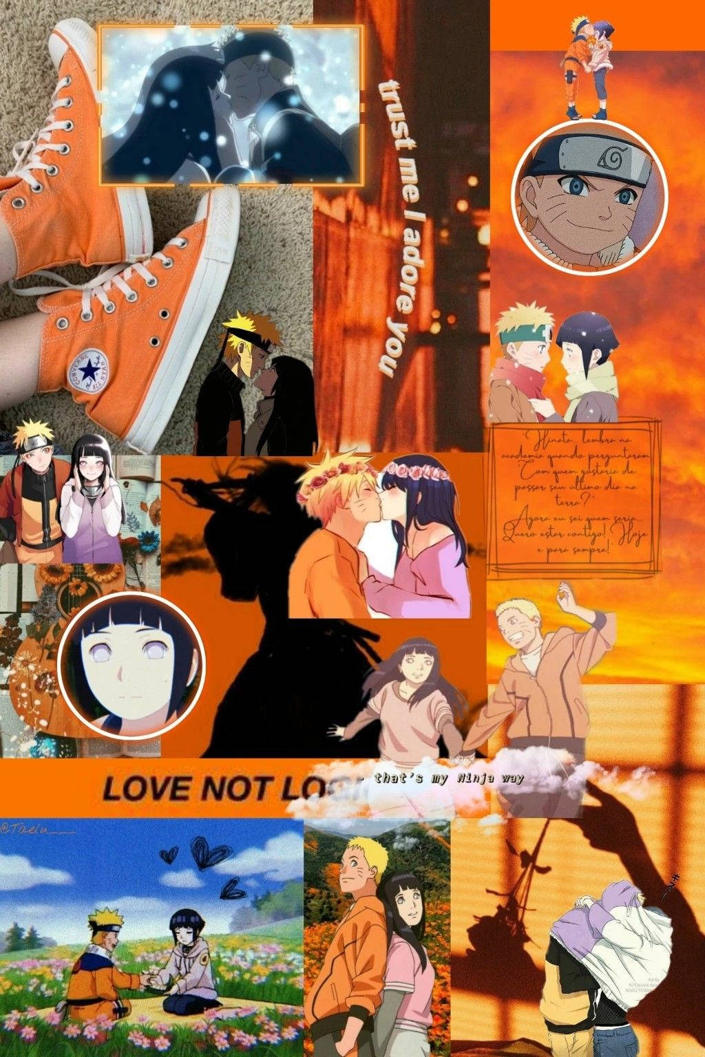 Naruto og Hinata Collage Bakgrunner