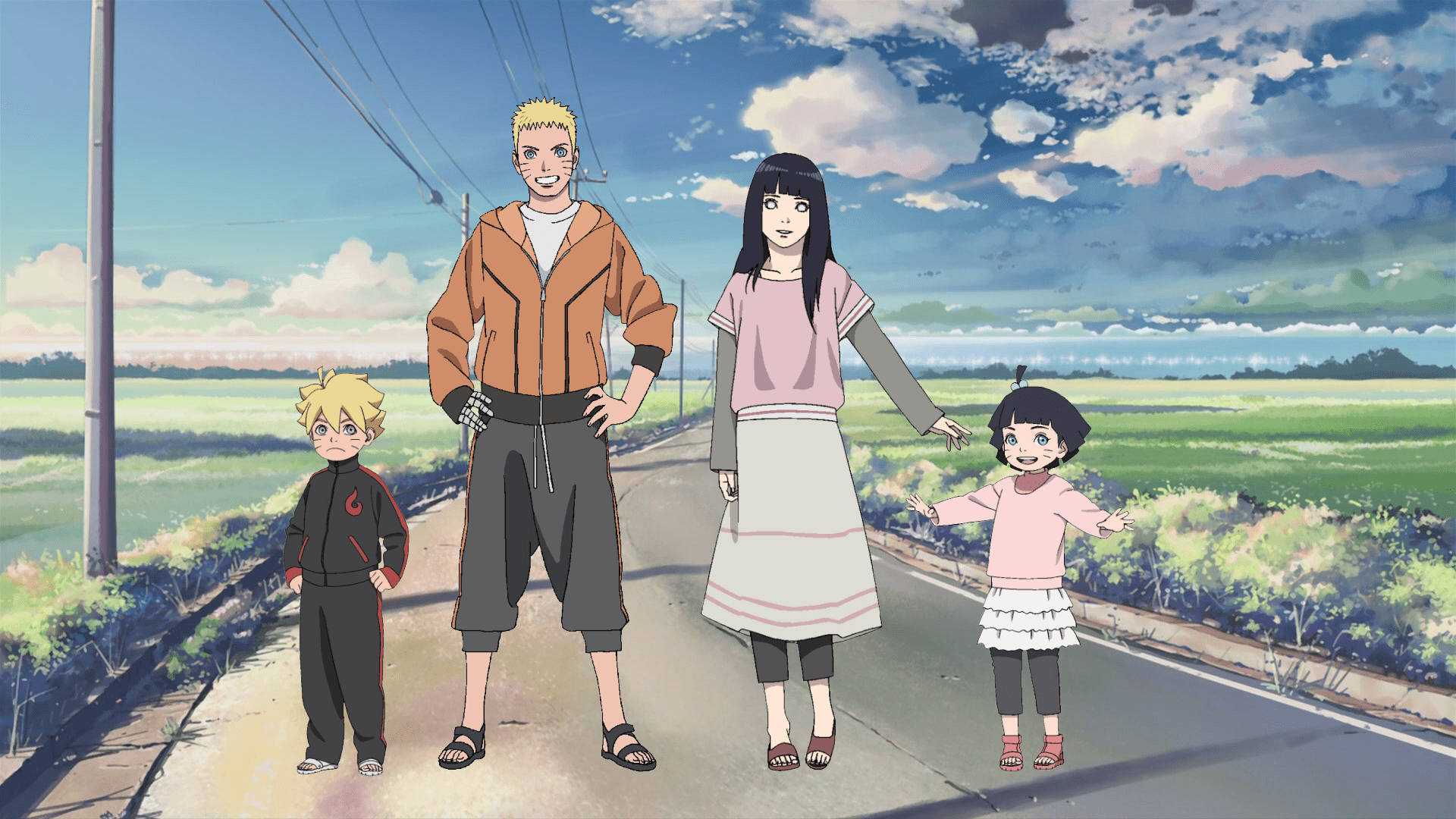 Naruto og Hinata med barn Bakgrunner