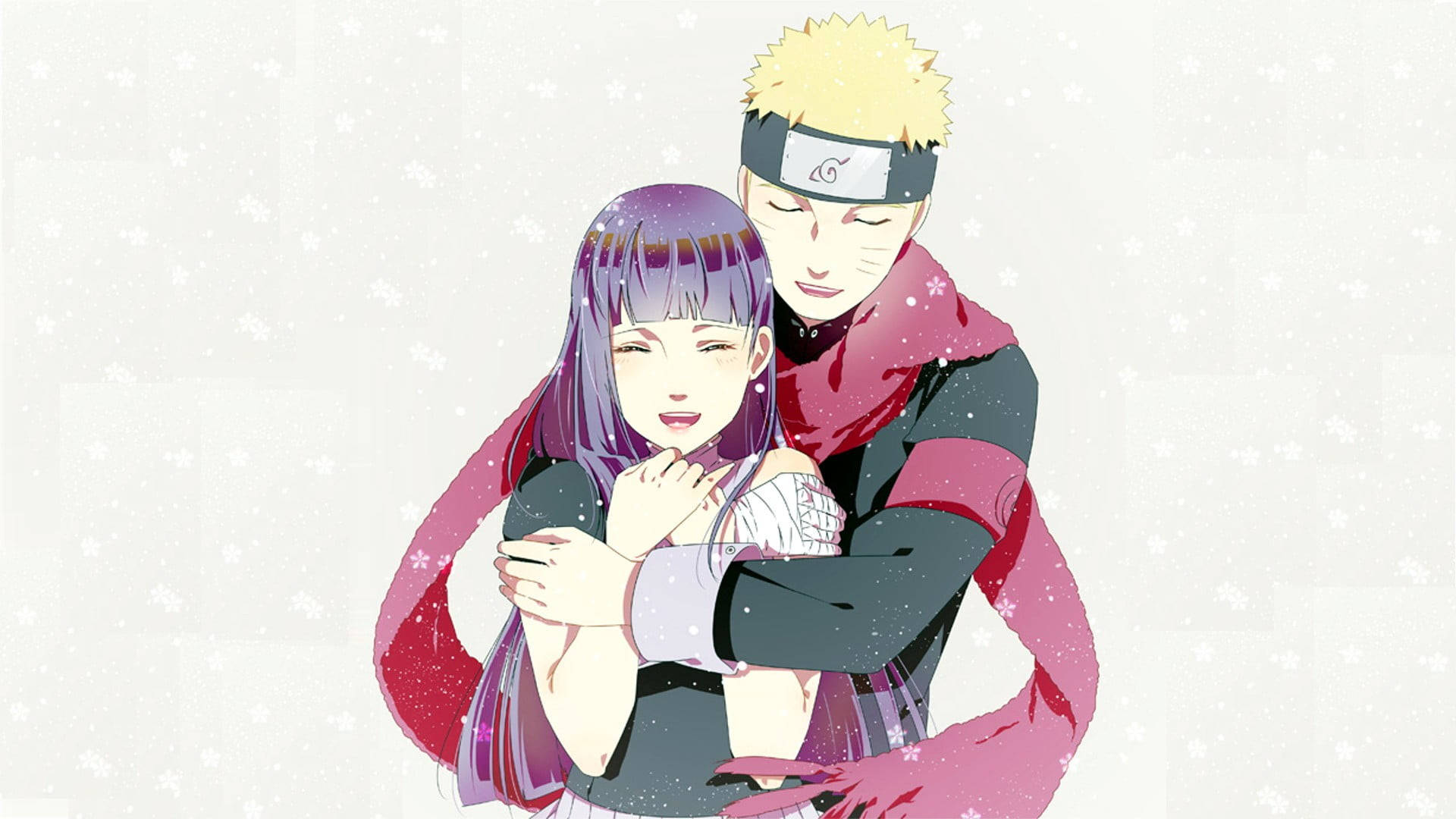 Naruto og Hinata med rødt skjerf Bakgrunner