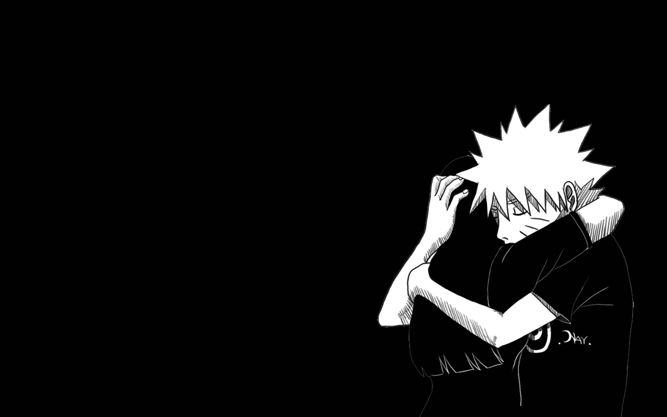 Naruto og Hinata i svart-hvitt Bakgrunner