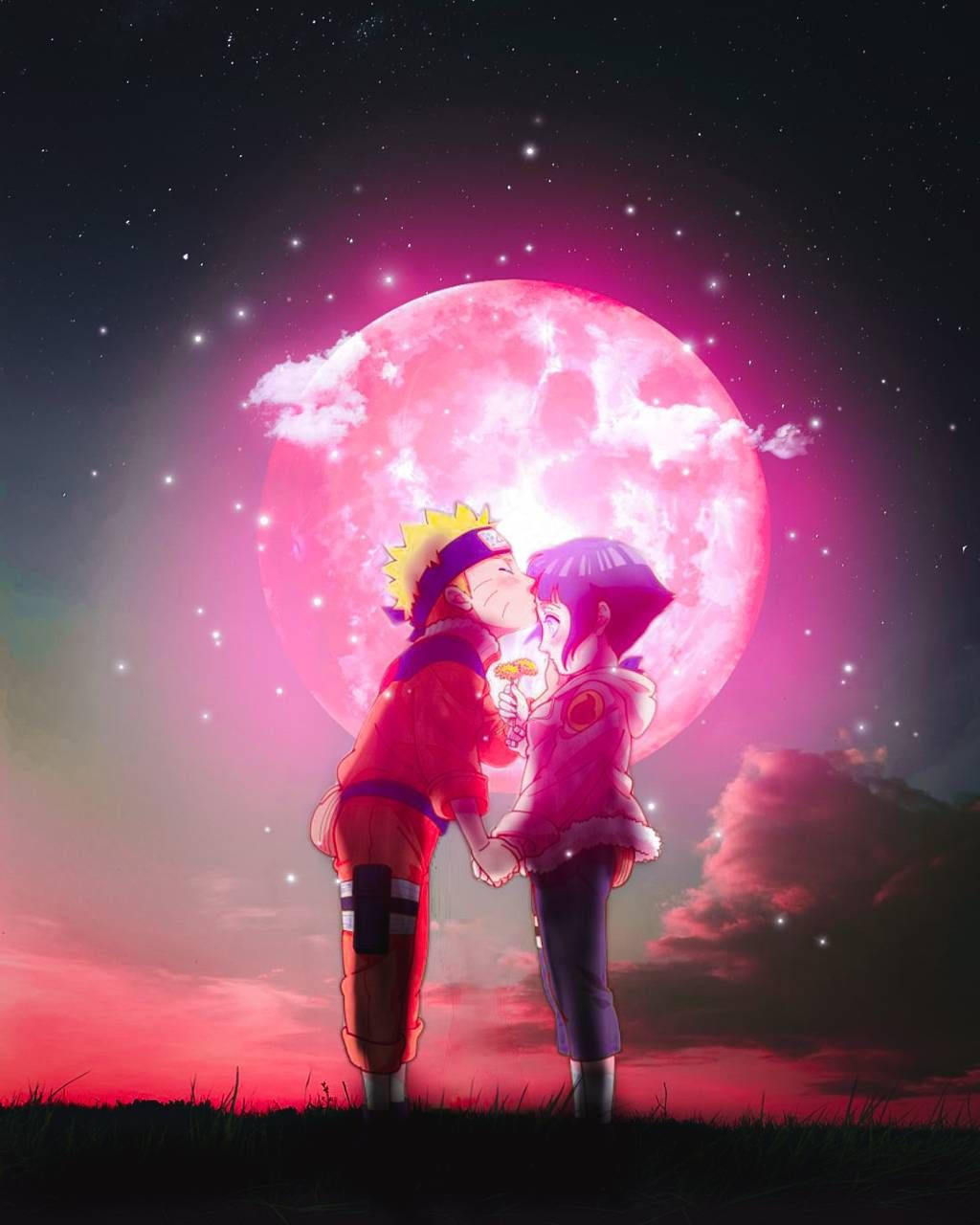 Naruto og Hinata rosa måne Bakgrunner