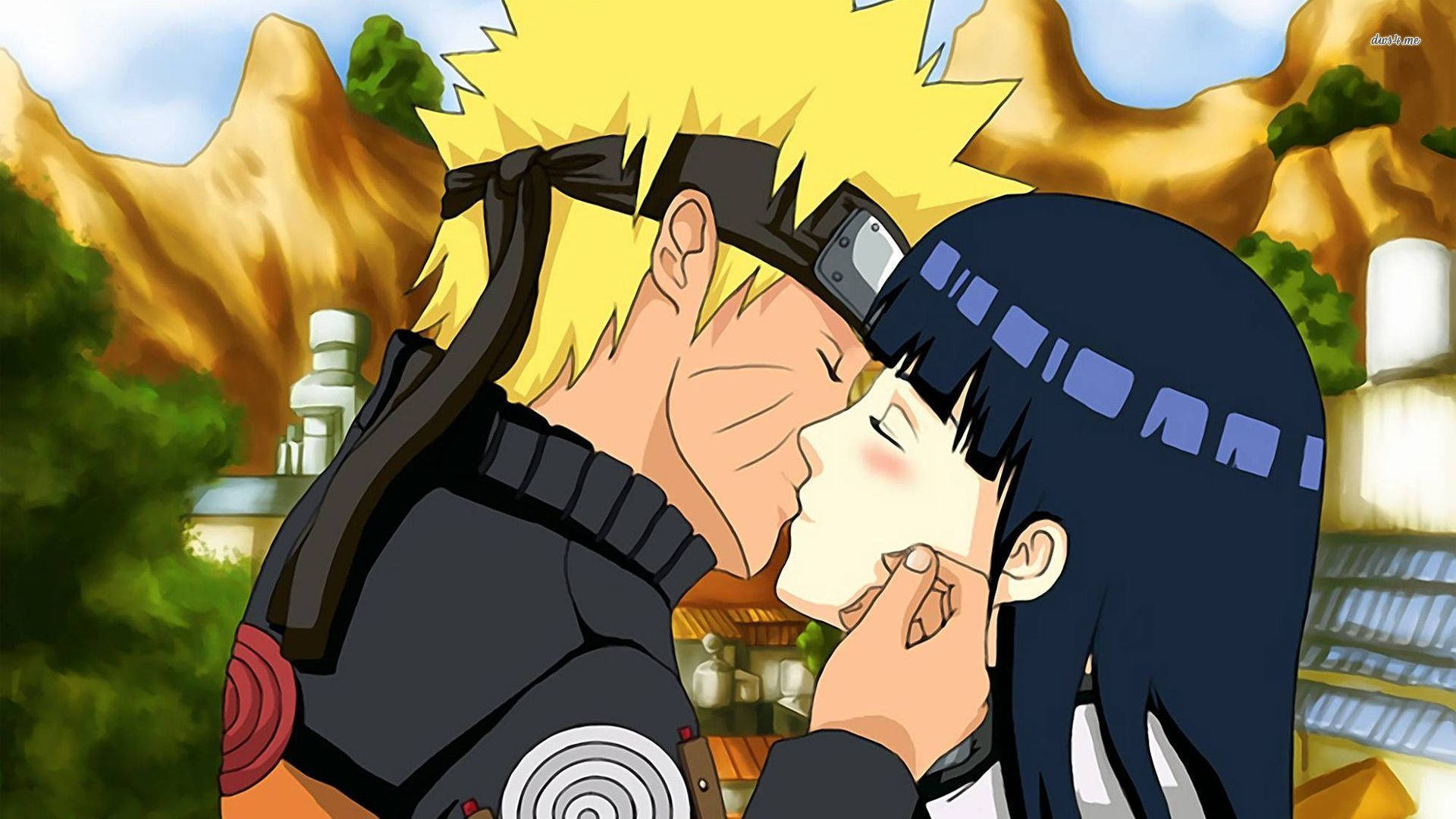 Naruto og Hinata kysser Bakgrunner