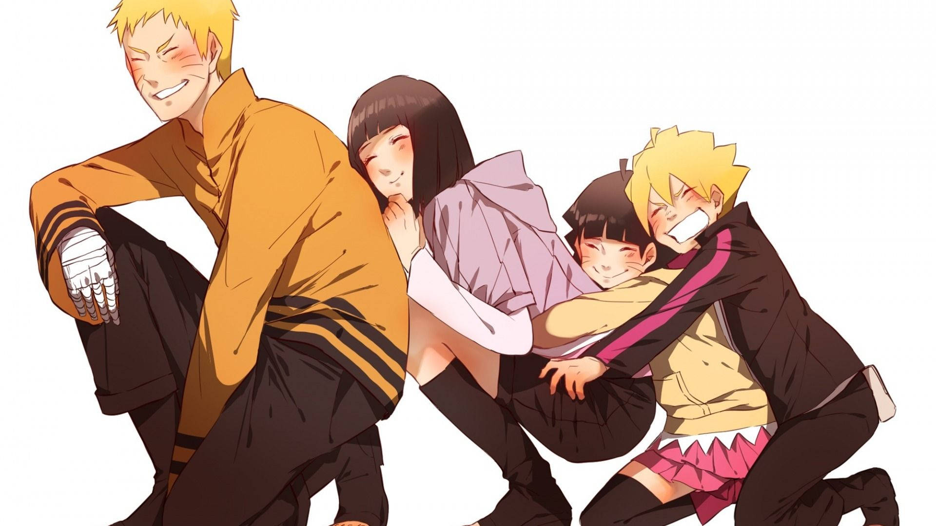 Naruto og Hinata med barn Bakgrunner