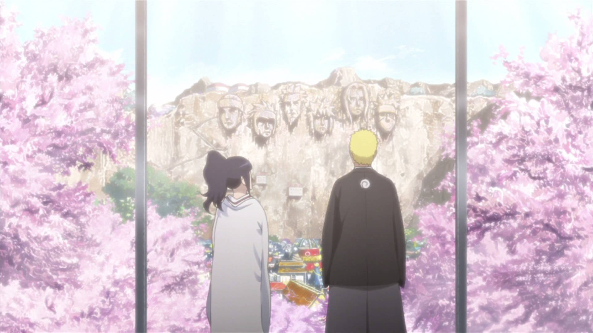 Naruto og Hinata ved Hokage-klippen Bakgrunner