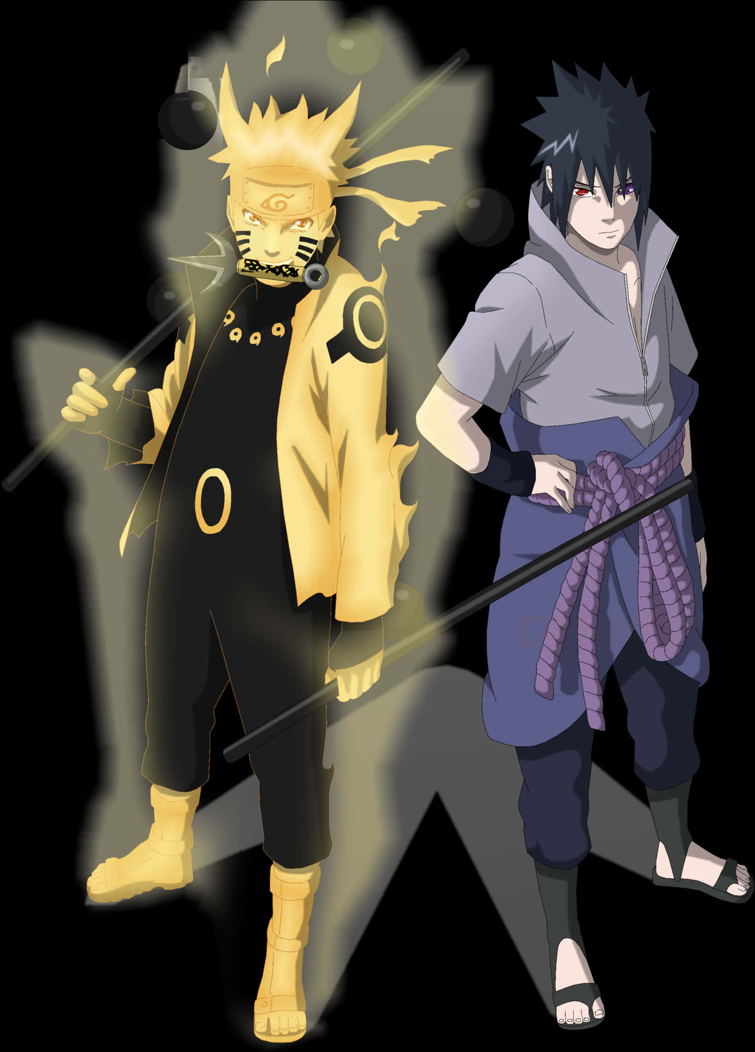 Naruto og Sasuke Anime Illustrasjon Bakgrunner