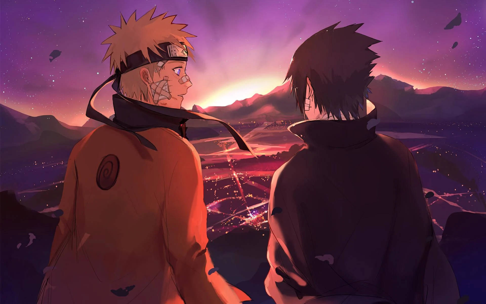 Naruto og Sasuke fra Skjulte Bladet Bakgrunner