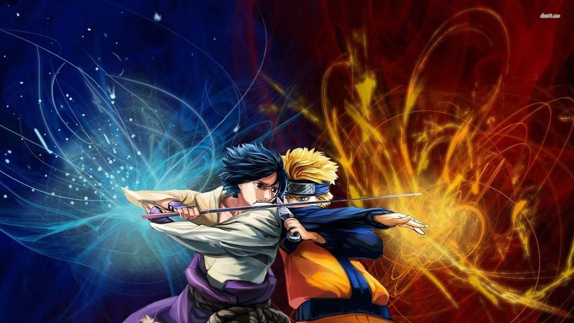 Naruto og Sasuke i kamp Bakgrunner