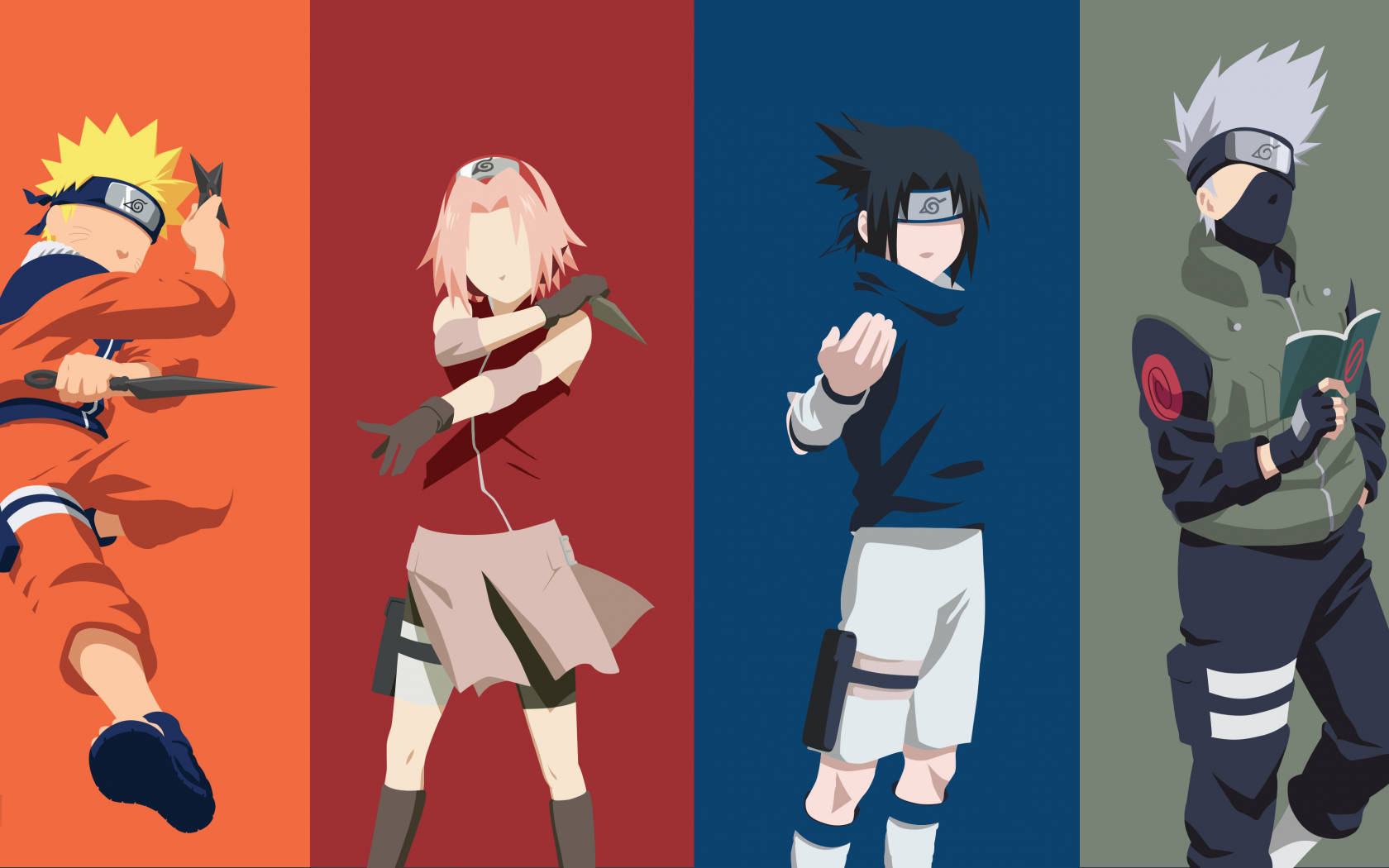 Naruto og Sasuke med Team 7 Bakgrunner