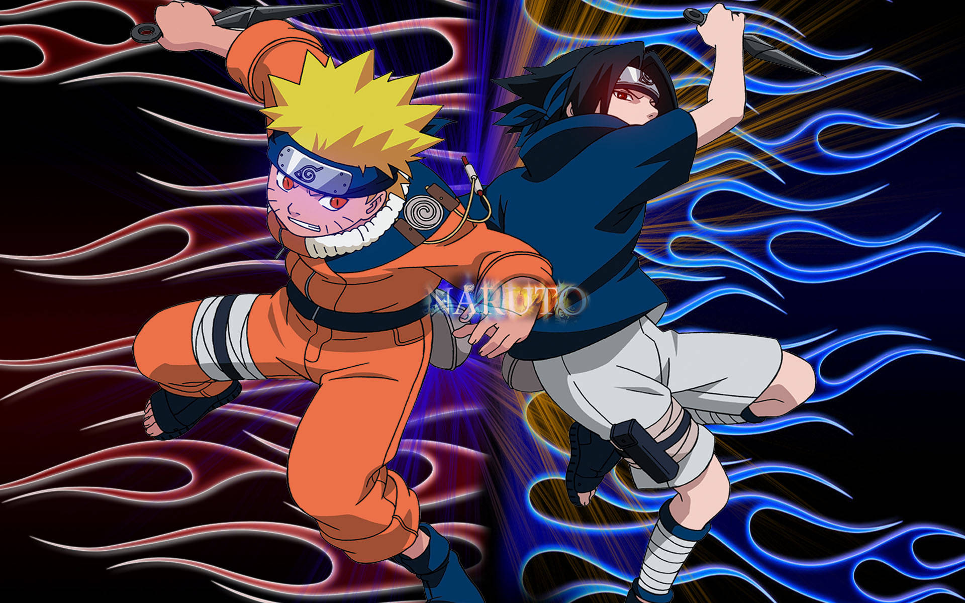 Naruto og Sasuke som barn – Plakat Bakgrunner