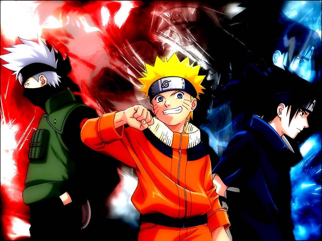 Naruto PC med Kakashi og Sasuke Bakgrunner