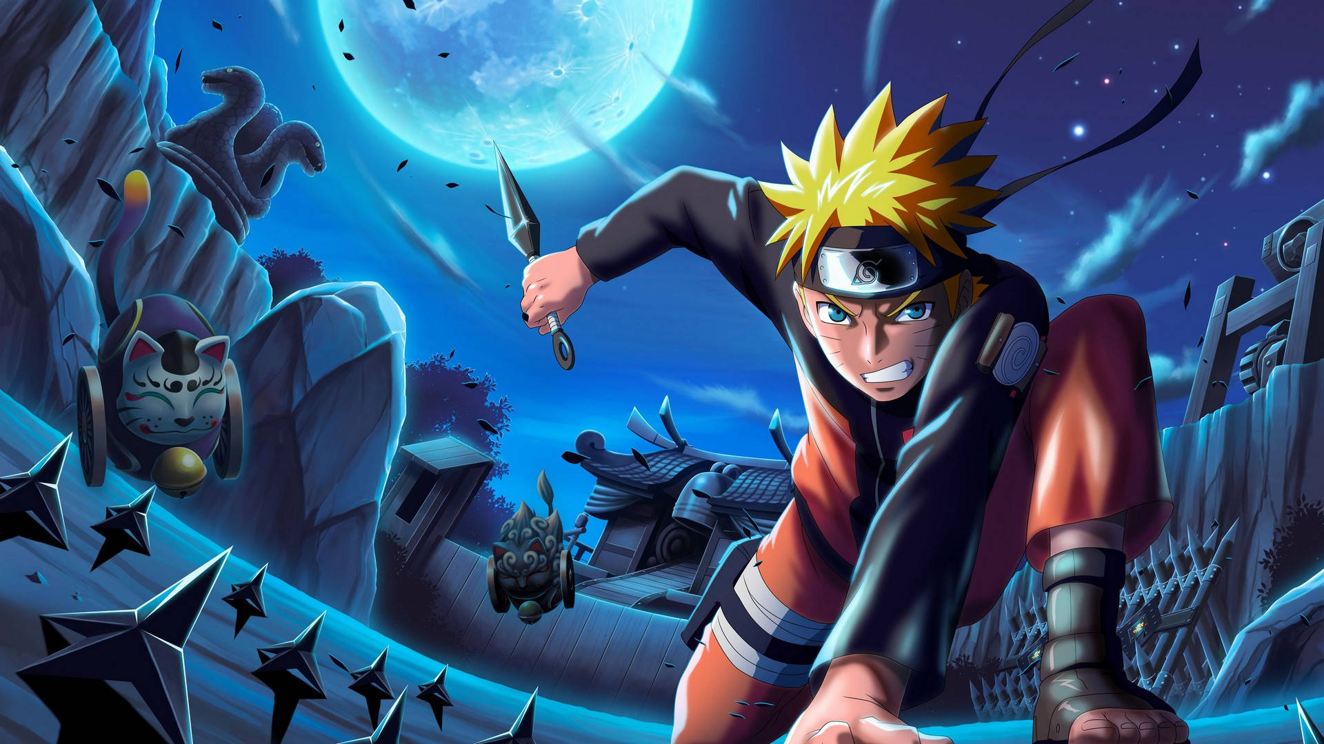 Naruto-plakat med shuriken Bakgrunner