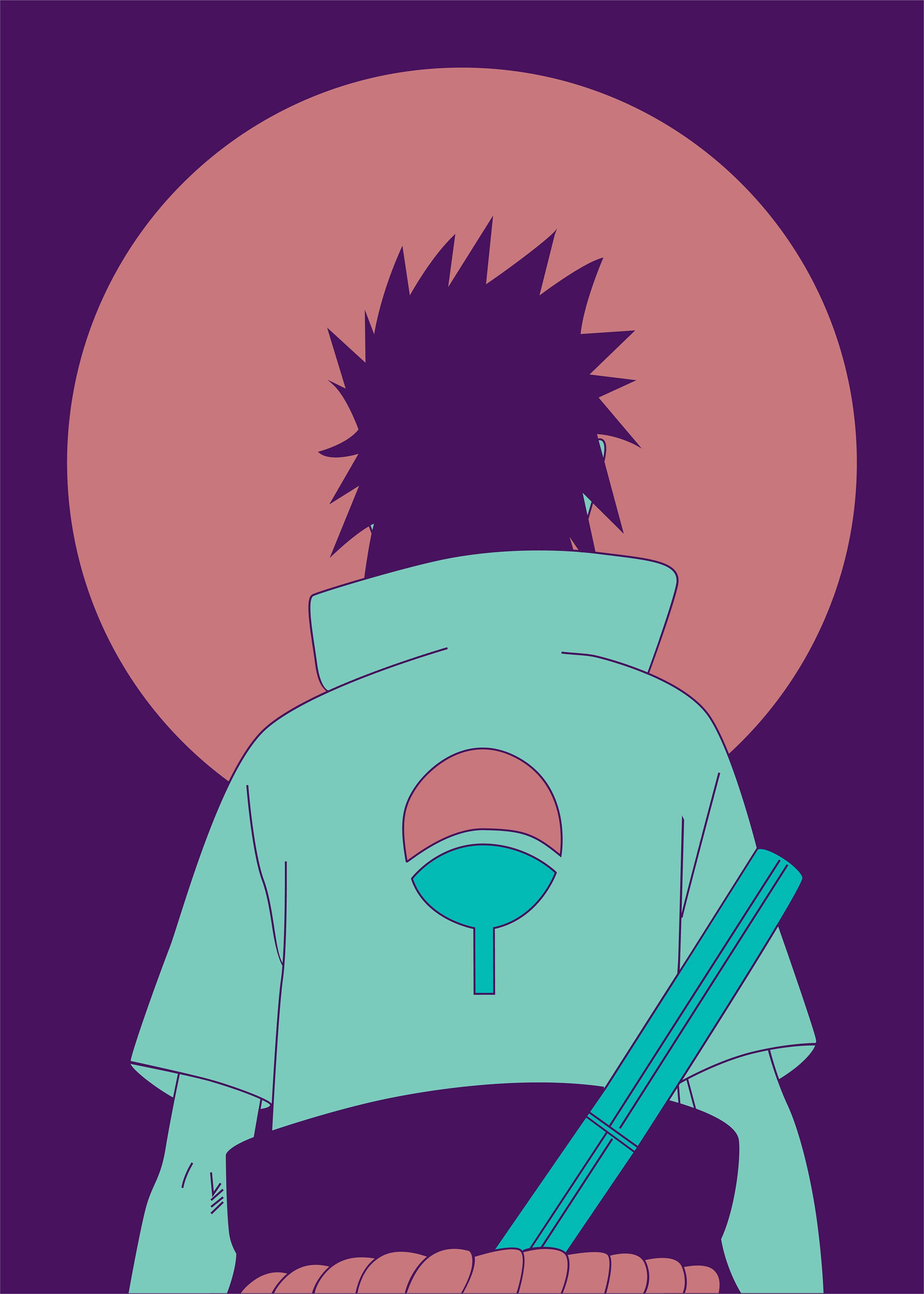 Naruto Plakat Sasuke Bak Bakgrunner