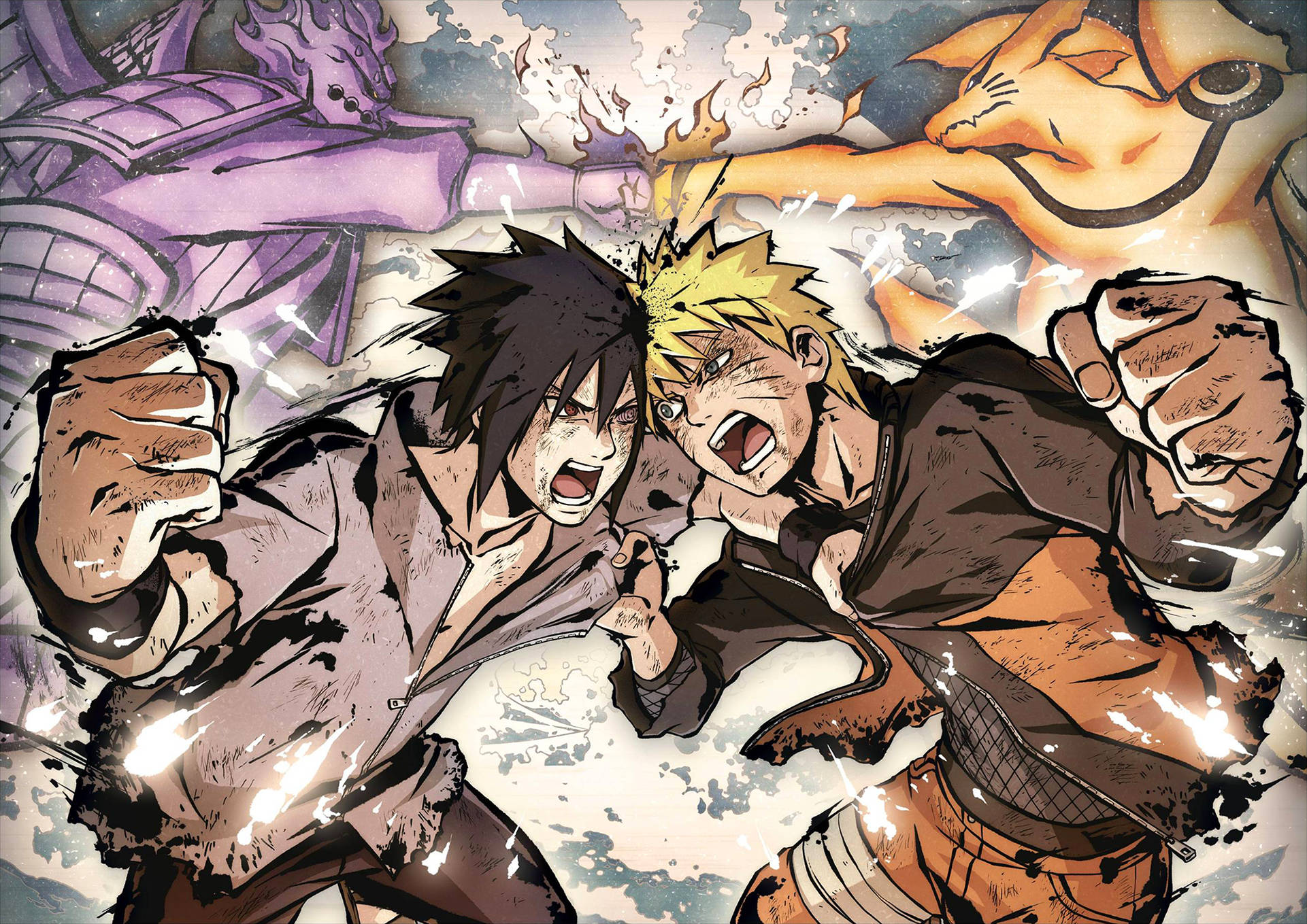 Naruto Sasuke kamp plakat Bakgrunner