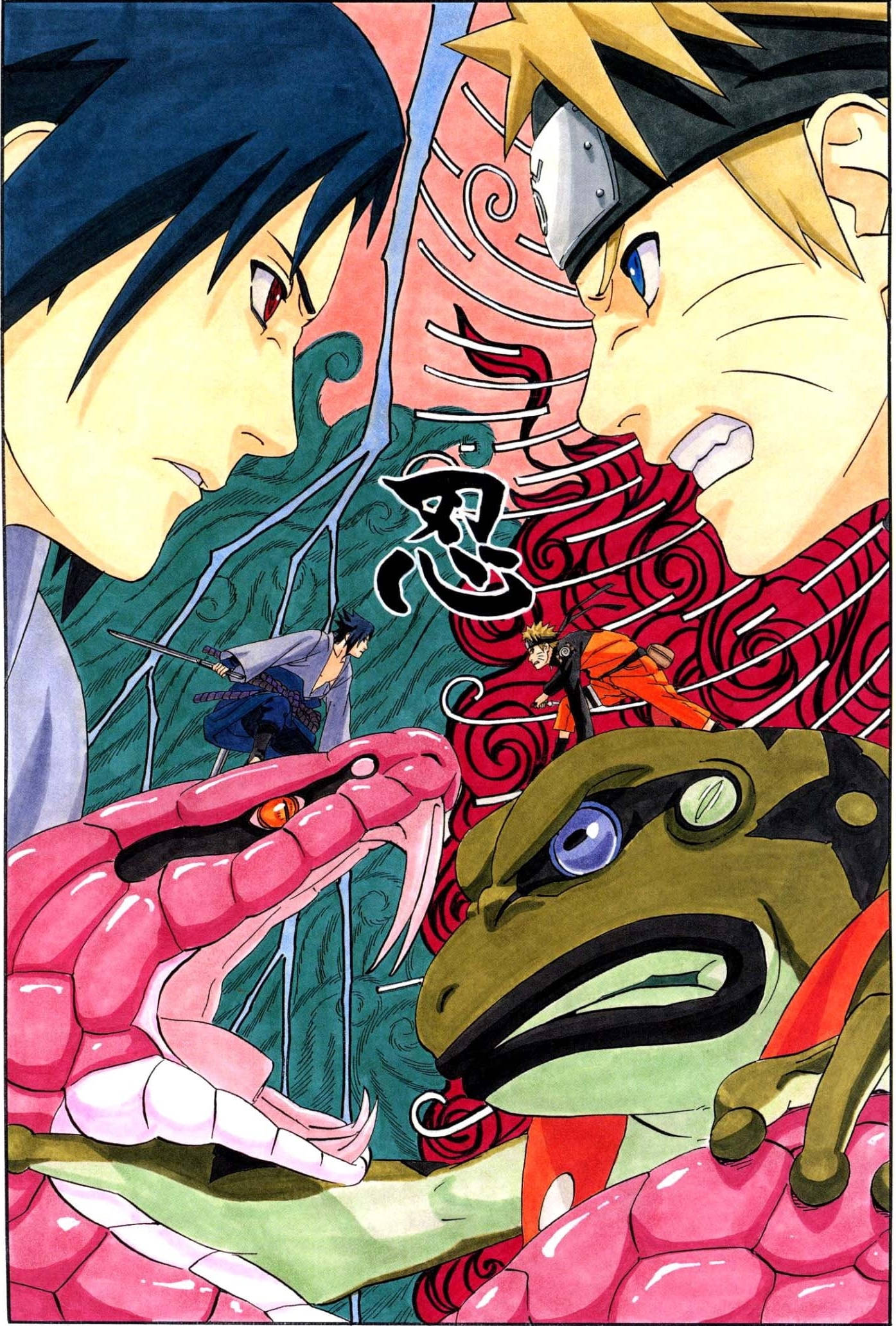 Naruto Sasuke Krigsplakat Bakgrunner