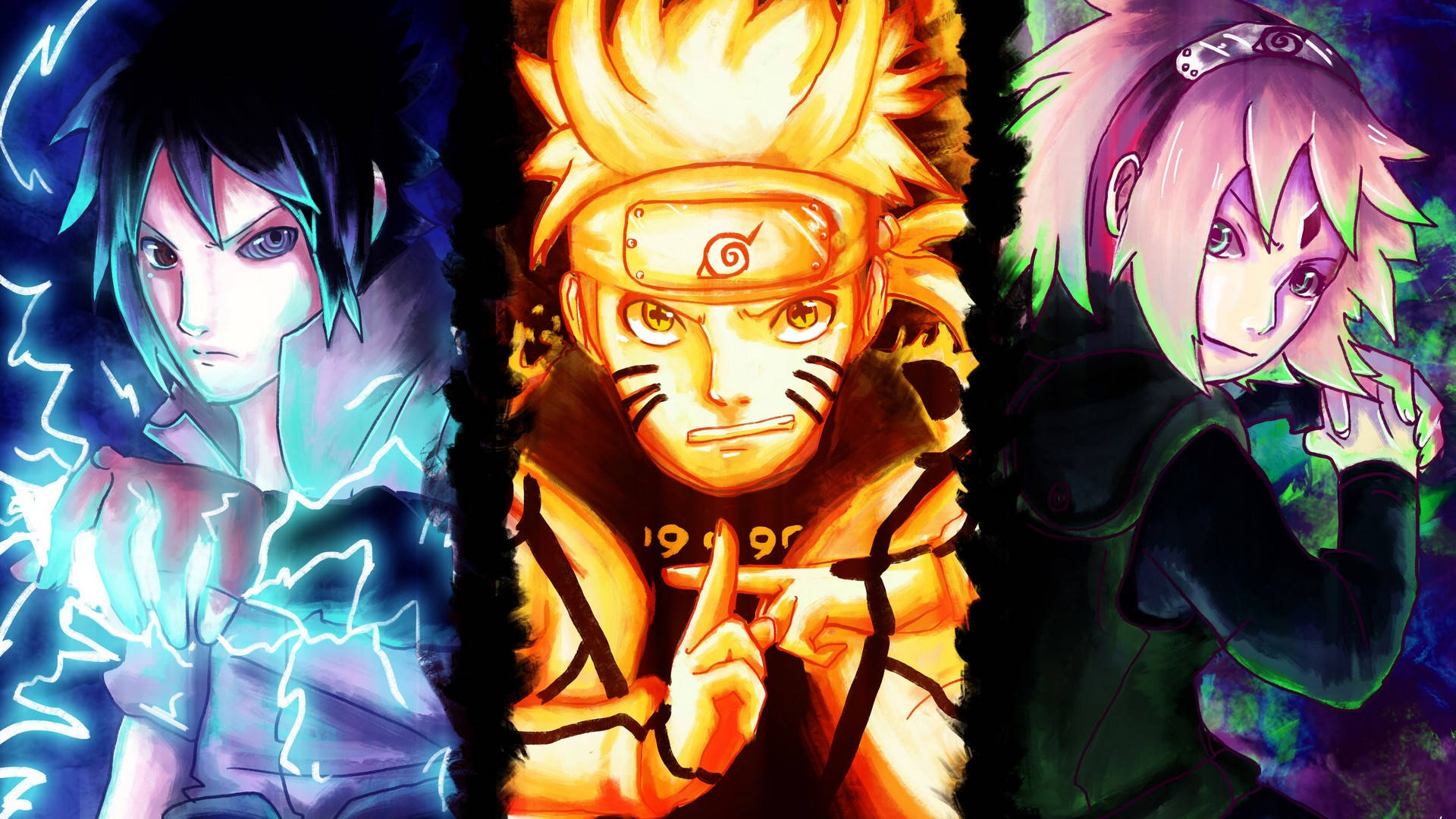 Naruto, Sasuke og Sakura Plakat Bakgrunner