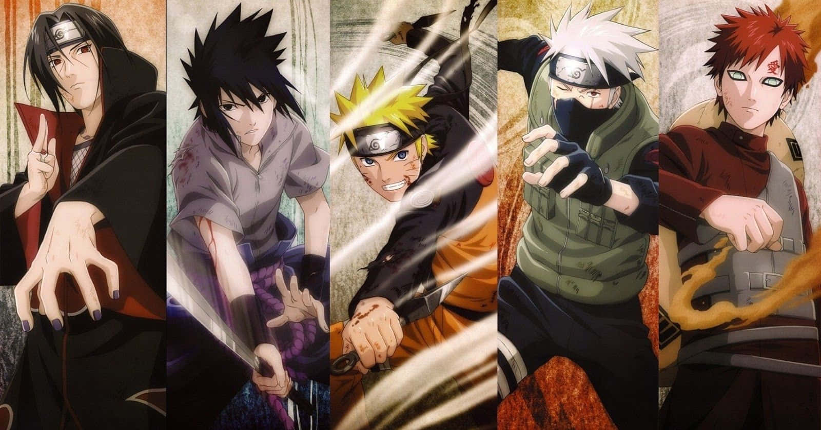 Naruto Shippuden Manga Anime Gutter Collage Bakgrunner