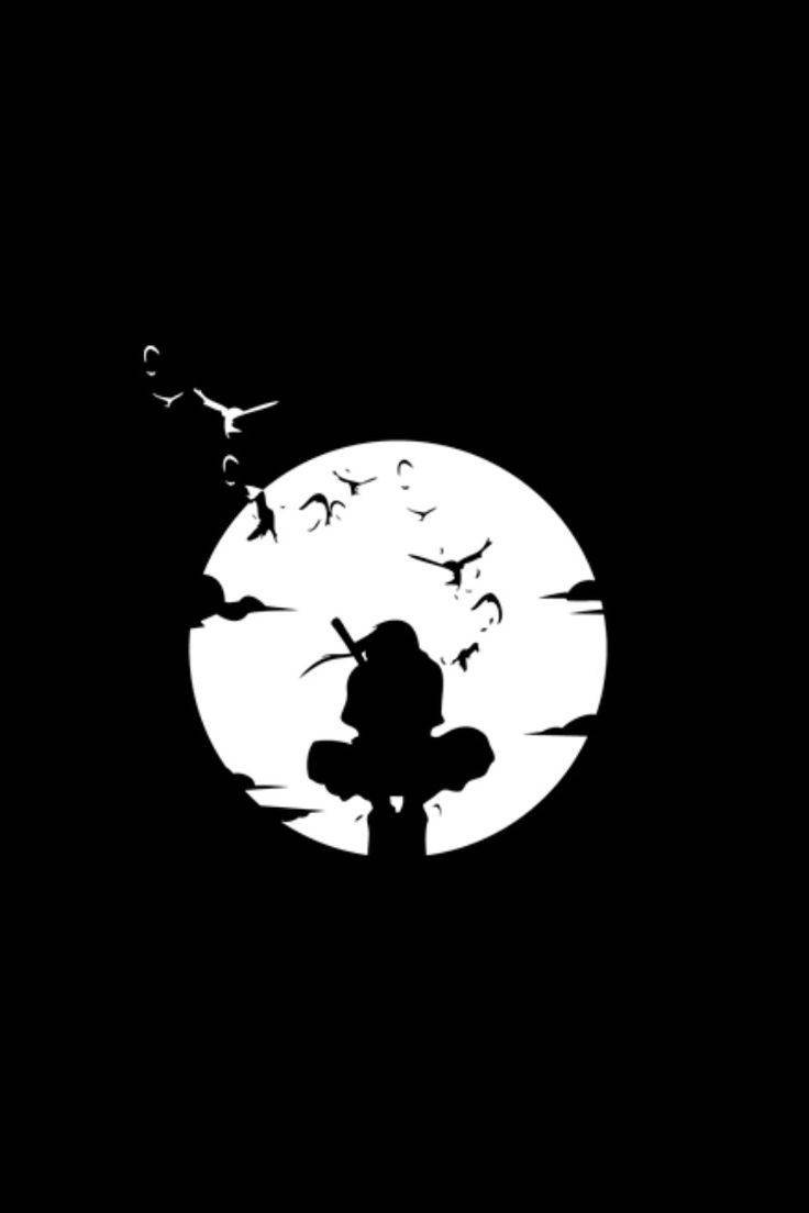 Naruto Svart Itachi Uchiha Bak Månen Bakgrunner