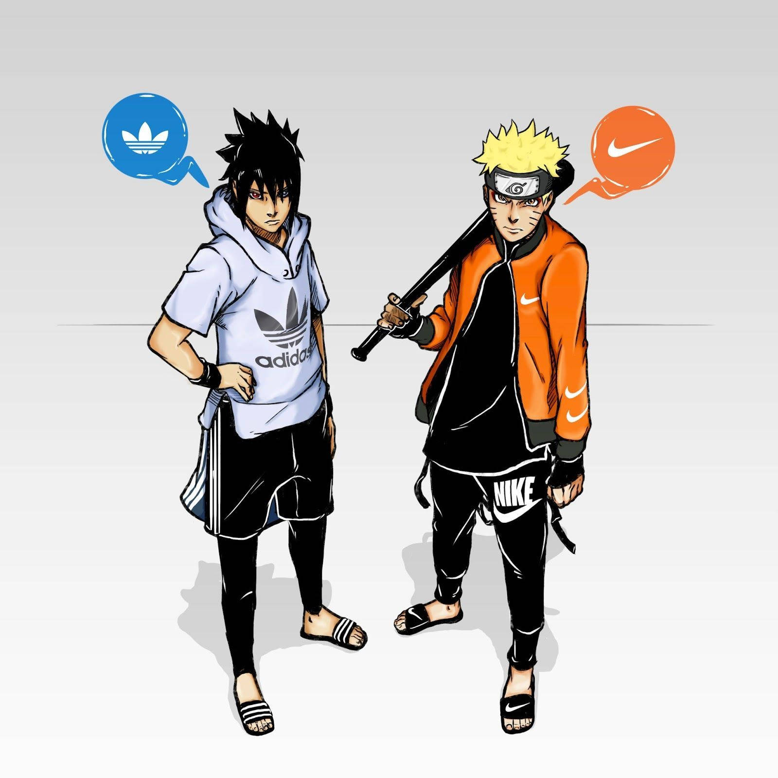Naruto Swag og Sasuke i Adidas og Nike Bakgrunner