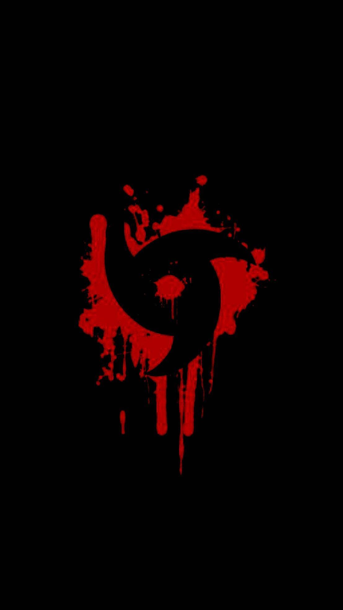 Naruto-symbol med rød maling Bakgrunner