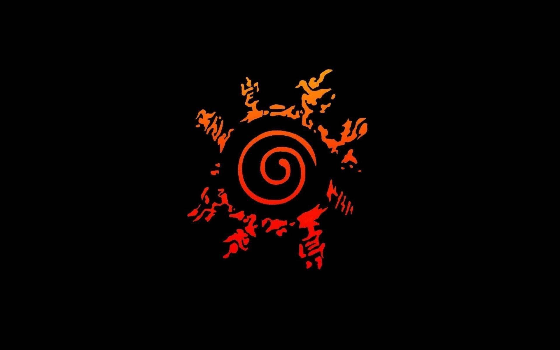 Naruto-symbol med japanske ord Bakgrunner