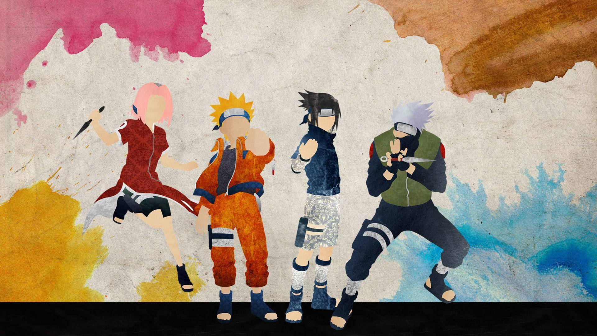 Naruto Team 7 Plakat Digital Kunst Bakgrunner