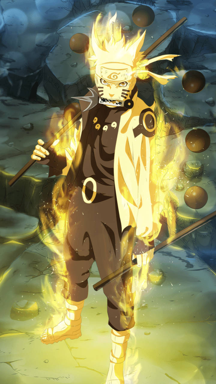 Naruto-telefon i brann — Naruto telefon GIF Bakgrunner