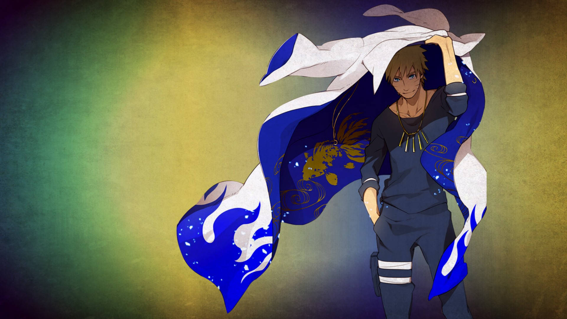 Naruto Uzumaki blå Hokage-kappe Bakgrunner