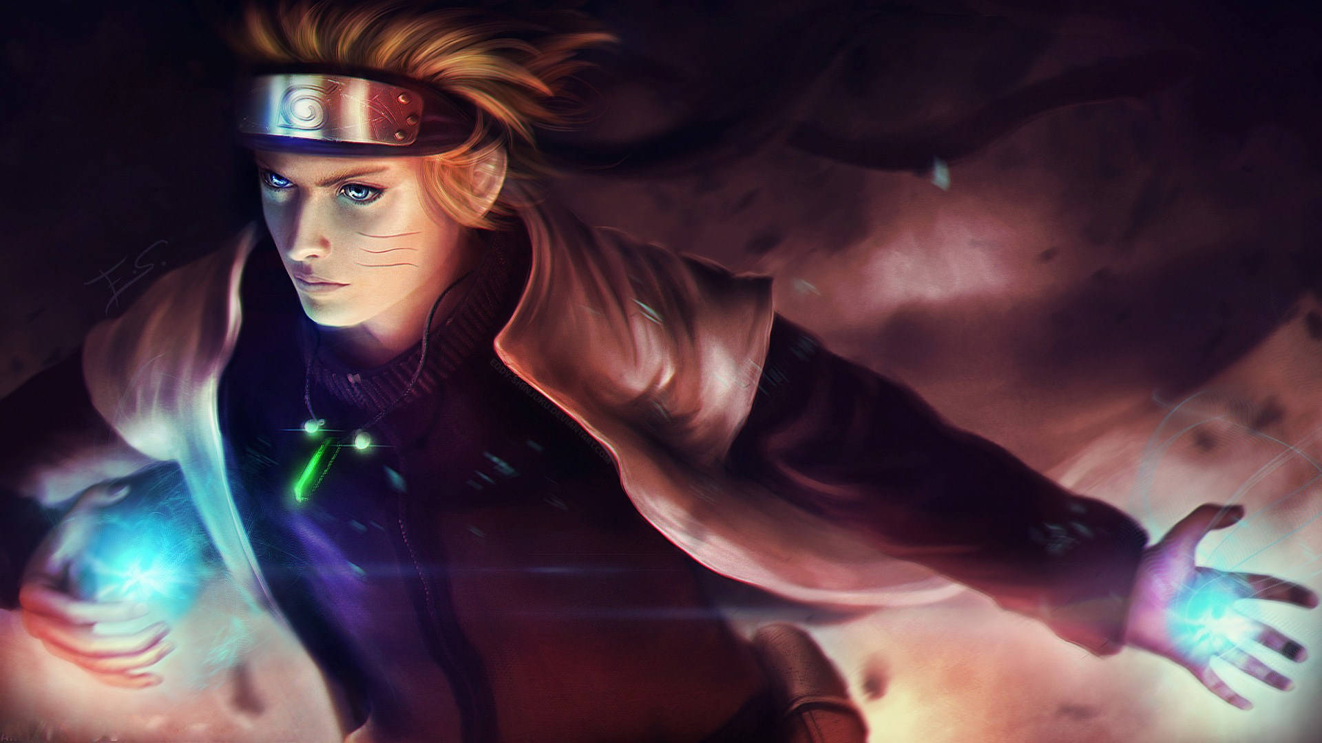 Naruto Uzumaki Digitalt Maleri Hokage Bakgrunner