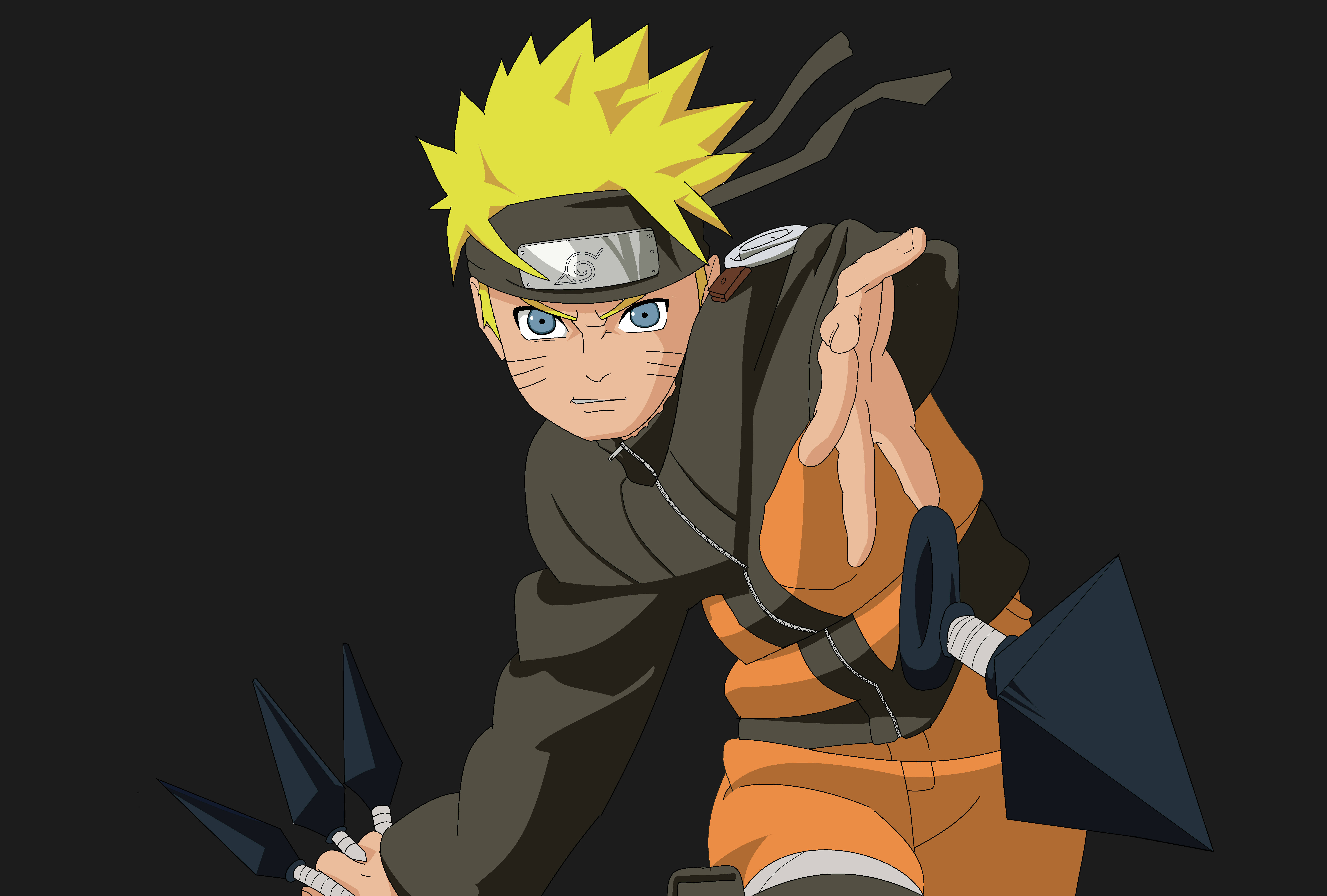 Naruto Uzumaki kaster kunai Bakgrunner