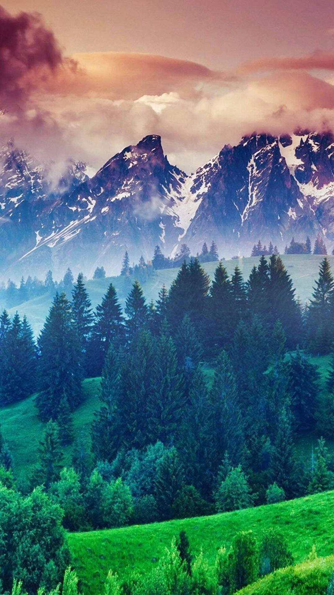 Nature Phone Snødekte Fjell Bakgrunner