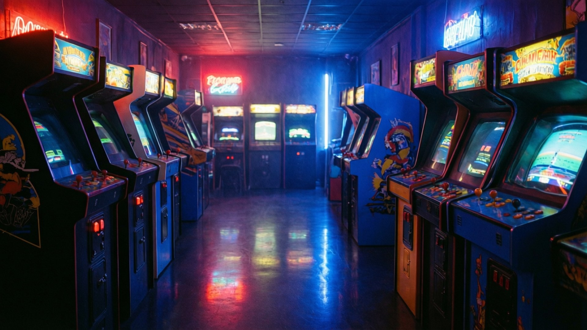 Neon-arkaderom Bakgrunner