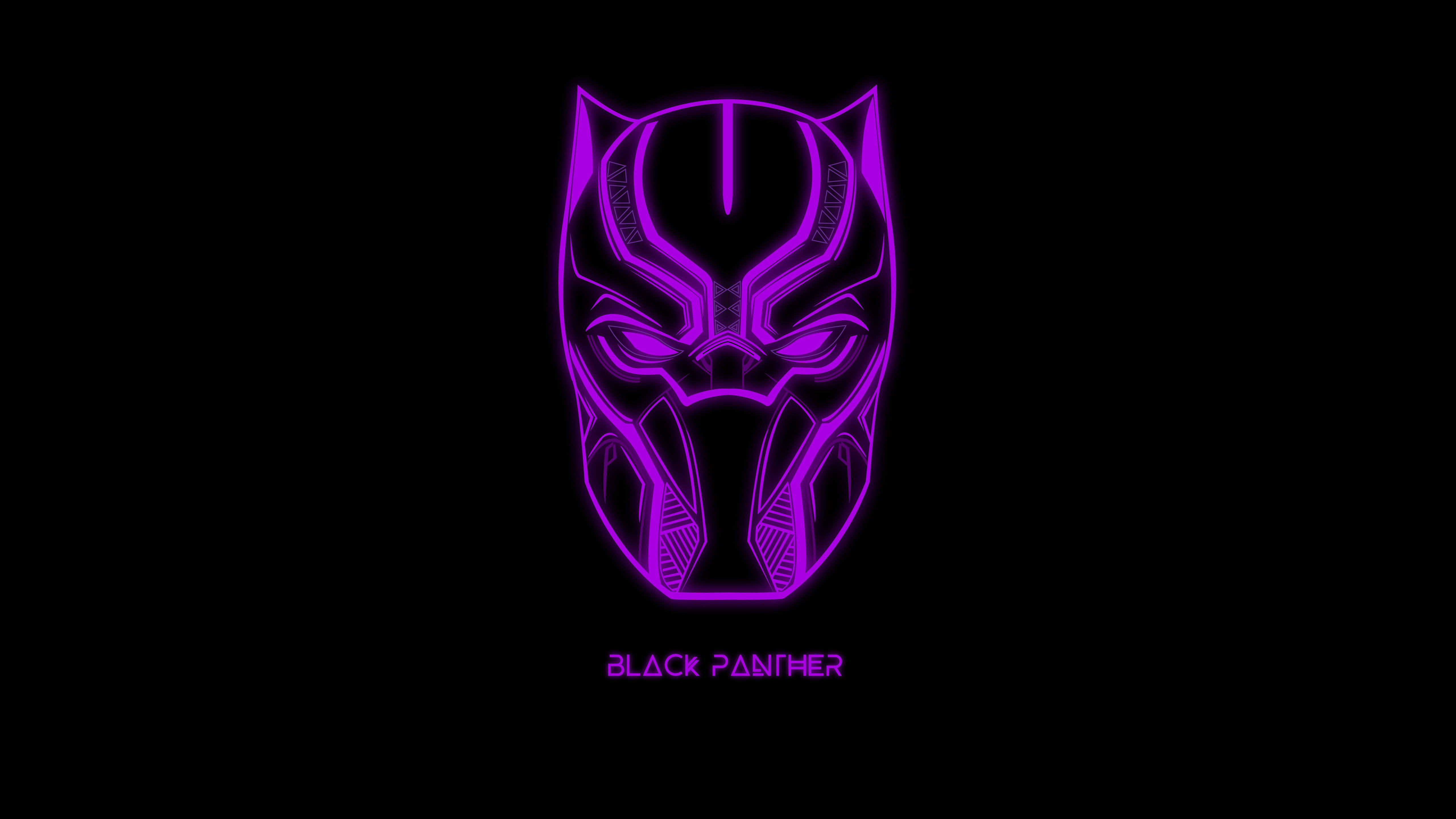 Neon Black Panther 4K Ultra HD Mørk Bakgrunner