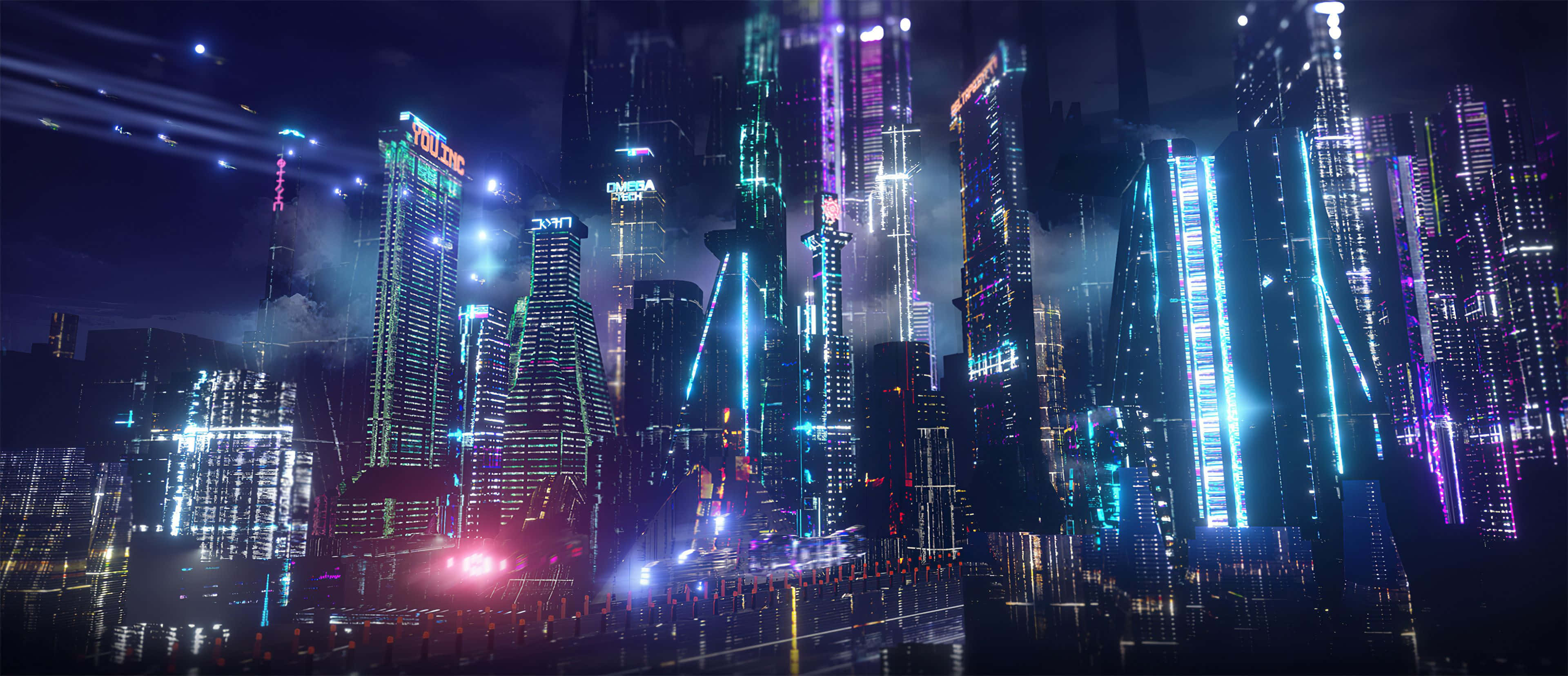 Neon City-bakgrunn Bakgrunner