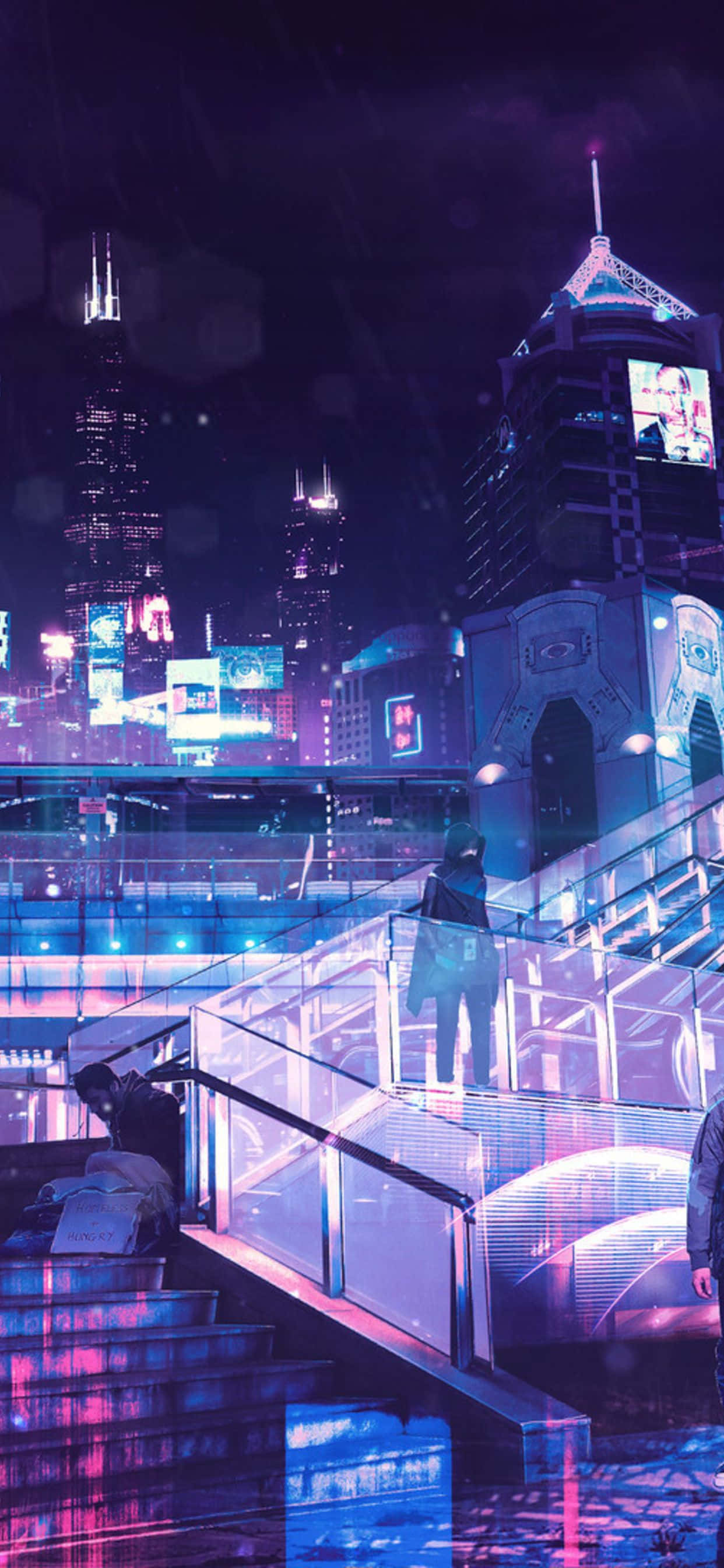 Neon City-bakgrunn Bakgrunner