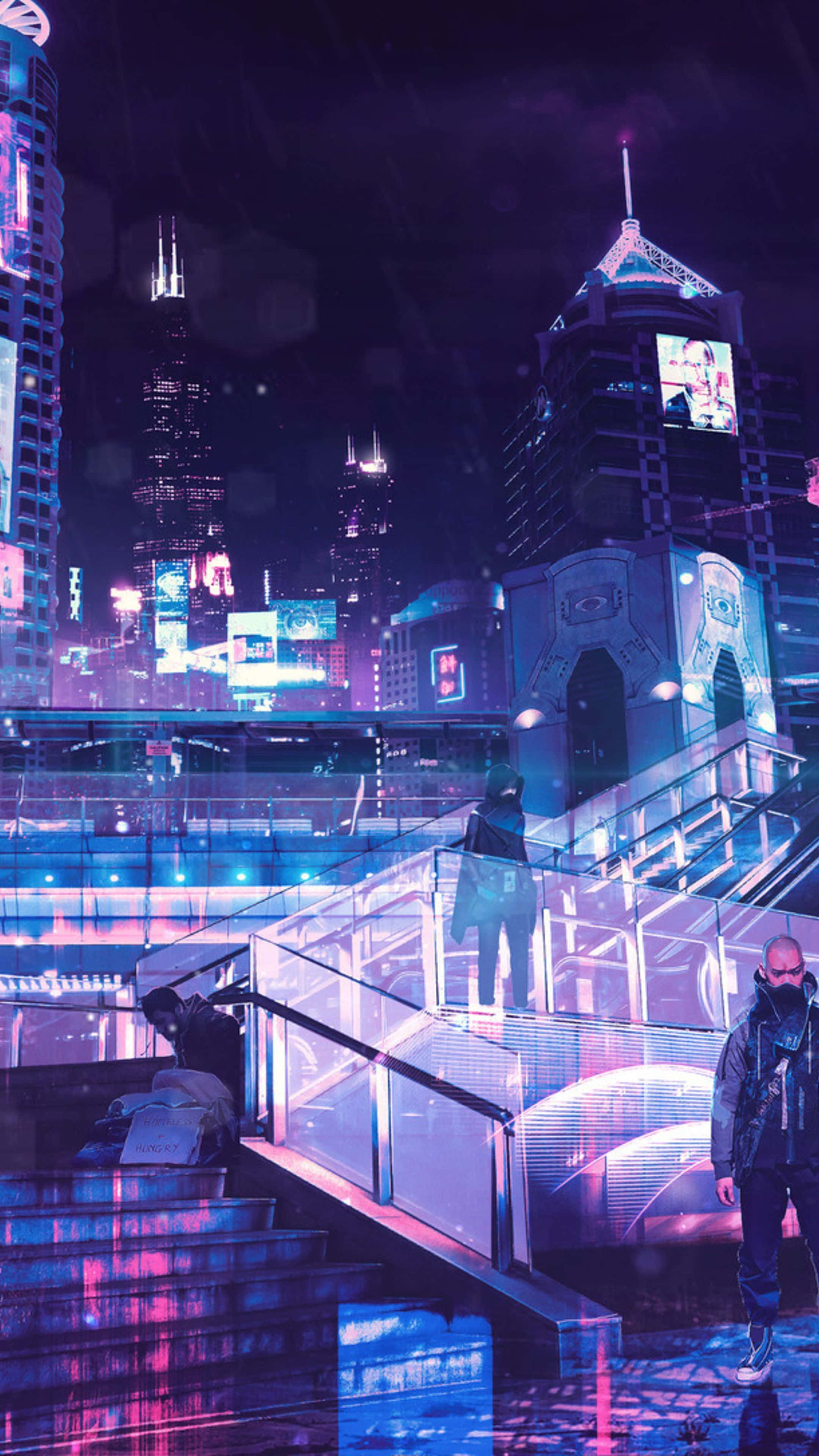 Neon City bakgrunn Bakgrunner