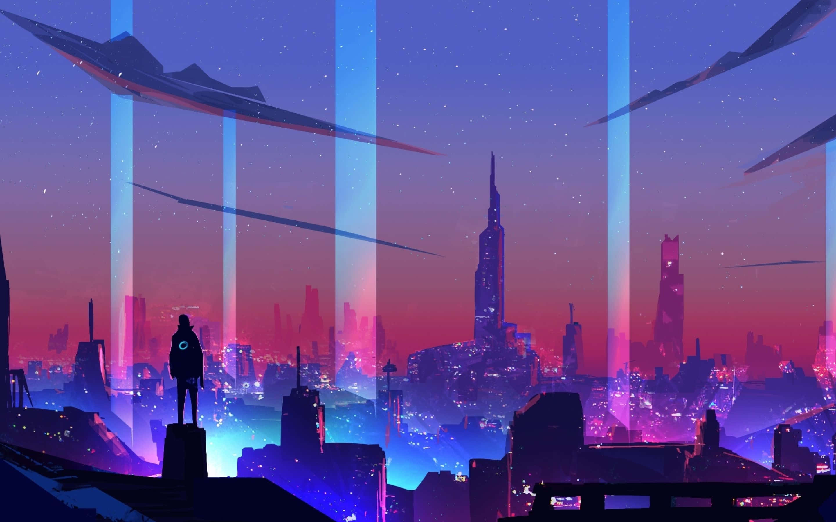 Neon City-bakgrunn Bakgrunner