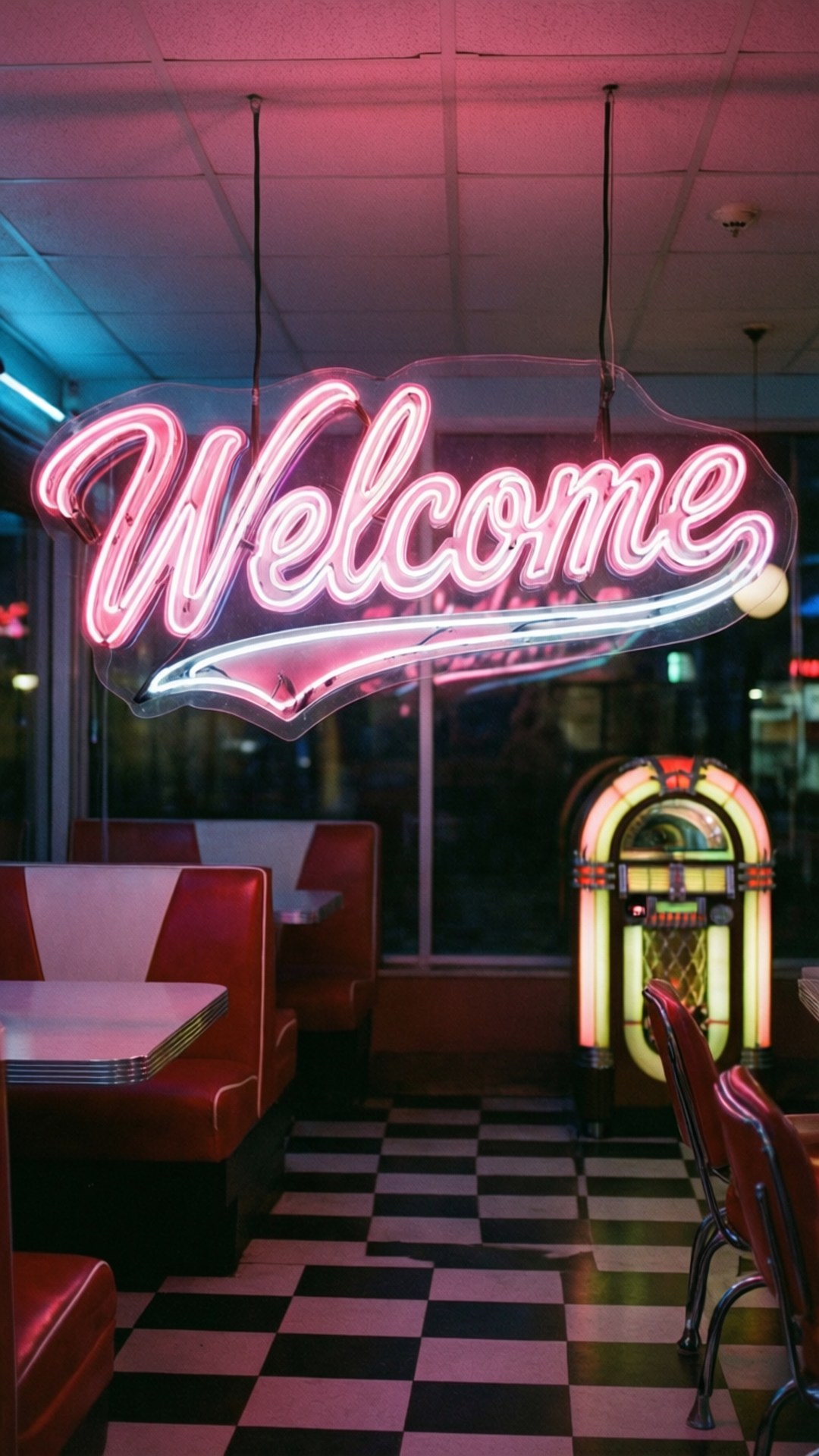 Neon Diners Velkomst Bakgrunner