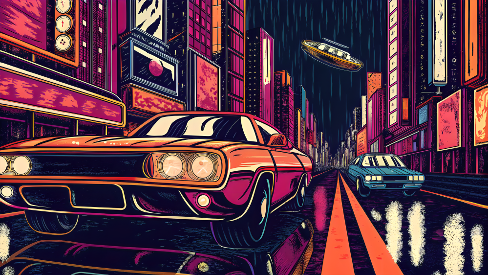 Neon Drift: Midnattens bybilde Bakgrunner