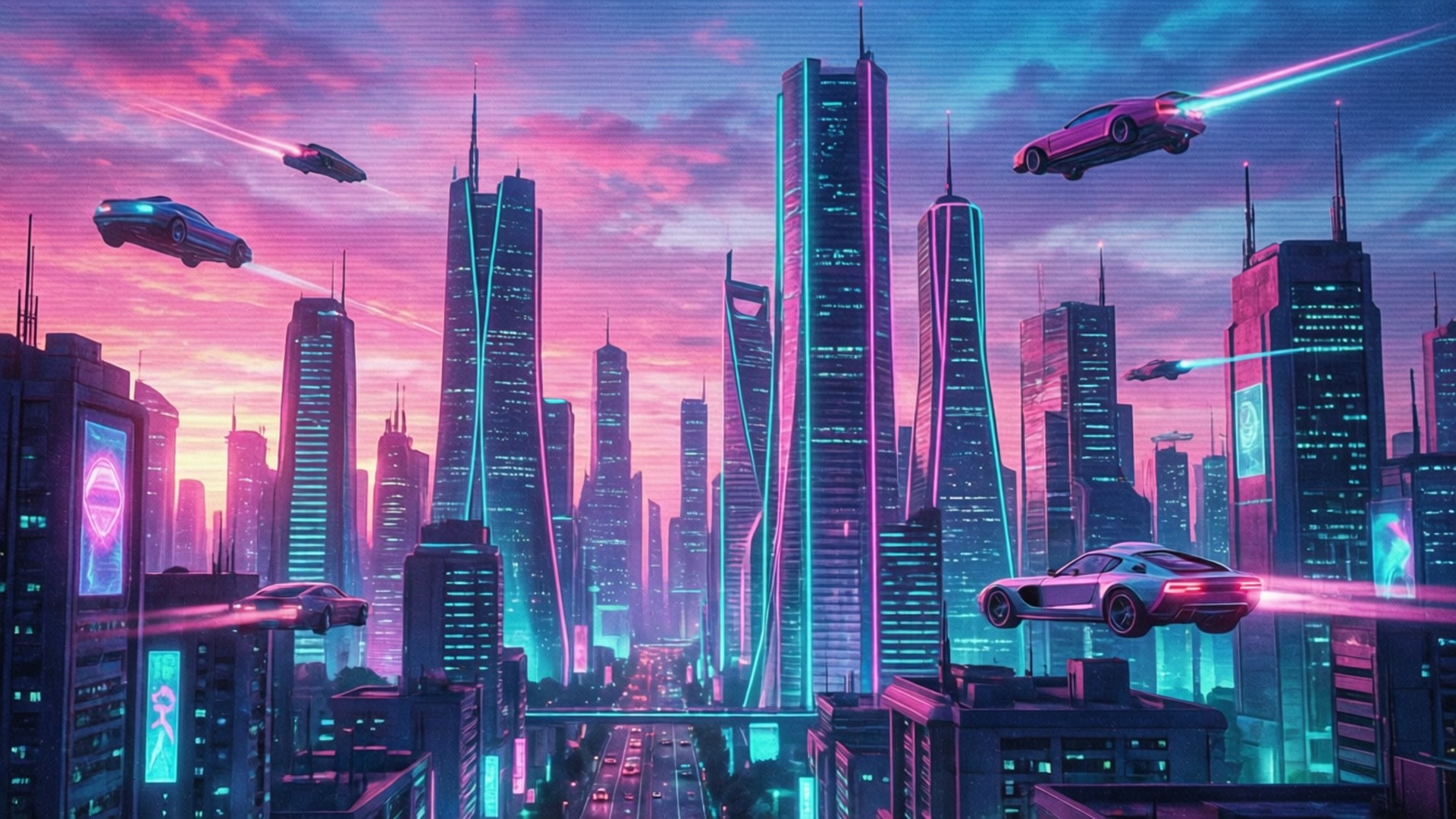 Neon futuristisk by Bakgrunner