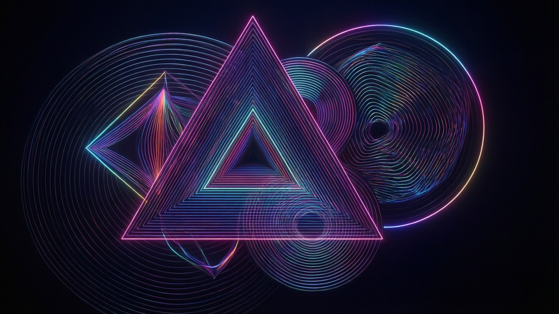 Neon Geometri Bakgrunner