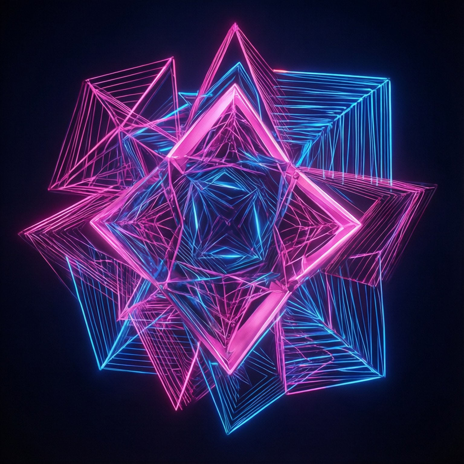 Neon Geometri Glød Bakgrunner