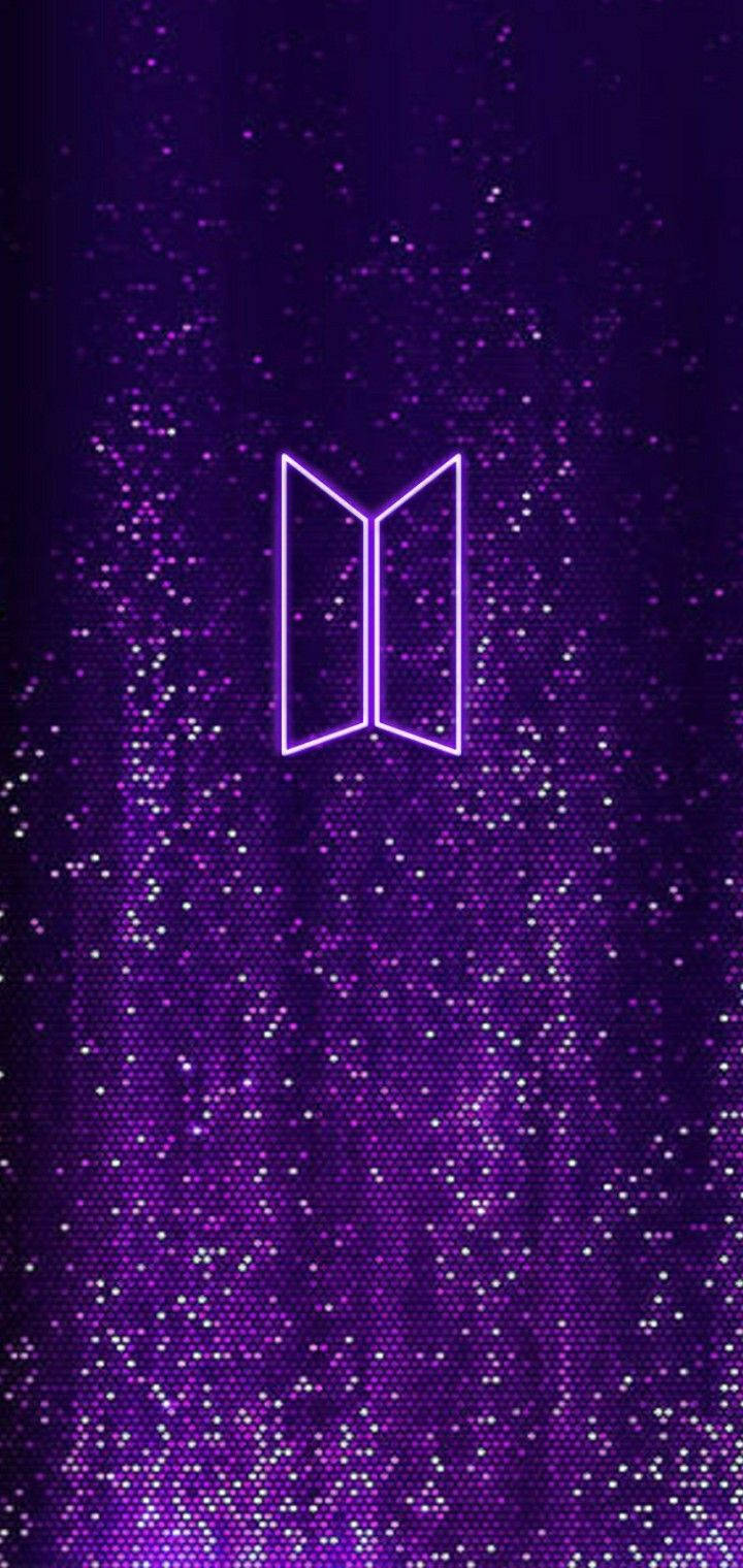 Neon lilla BTS-logo Bakgrunner