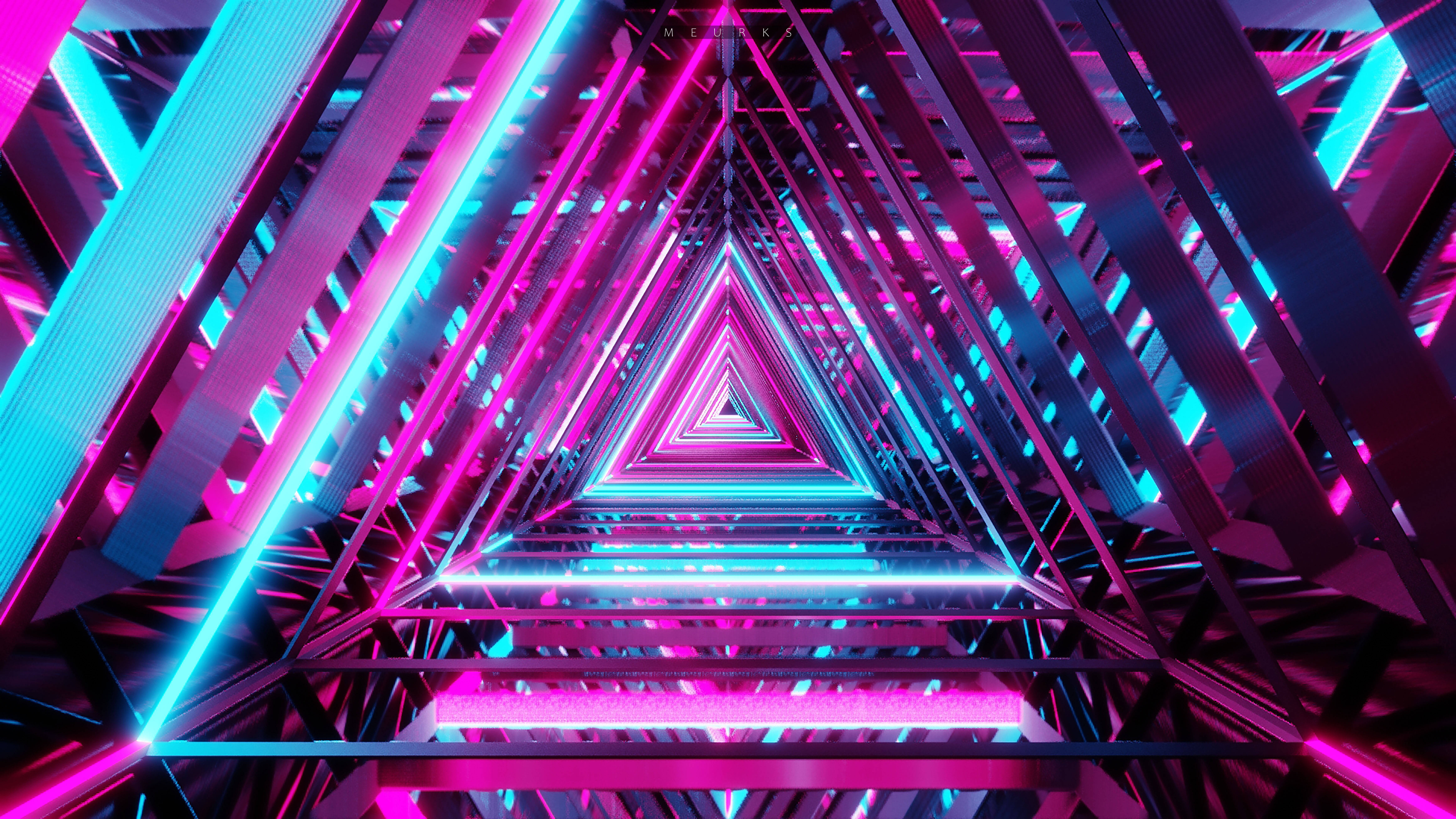 Neon lilla estetiske trekantrammer Bakgrunner