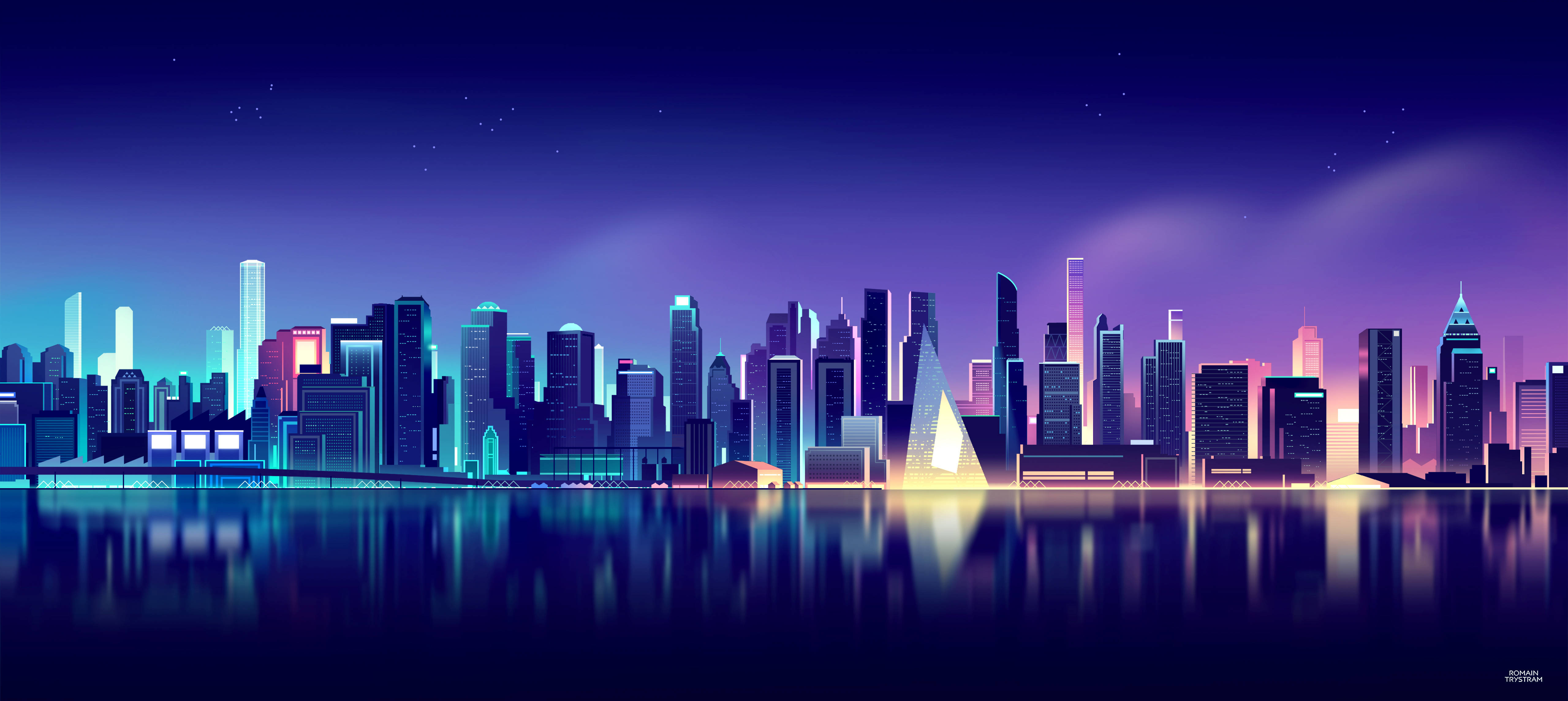 Neon lilla estetisk fjern by Bakgrunner