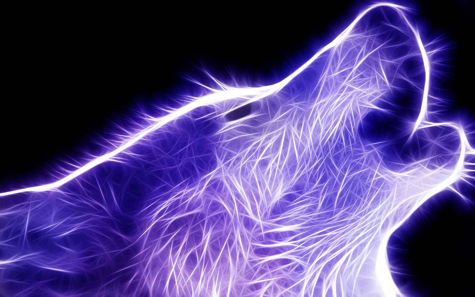 Neon Lilla Galakse Ulv Bakgrunner