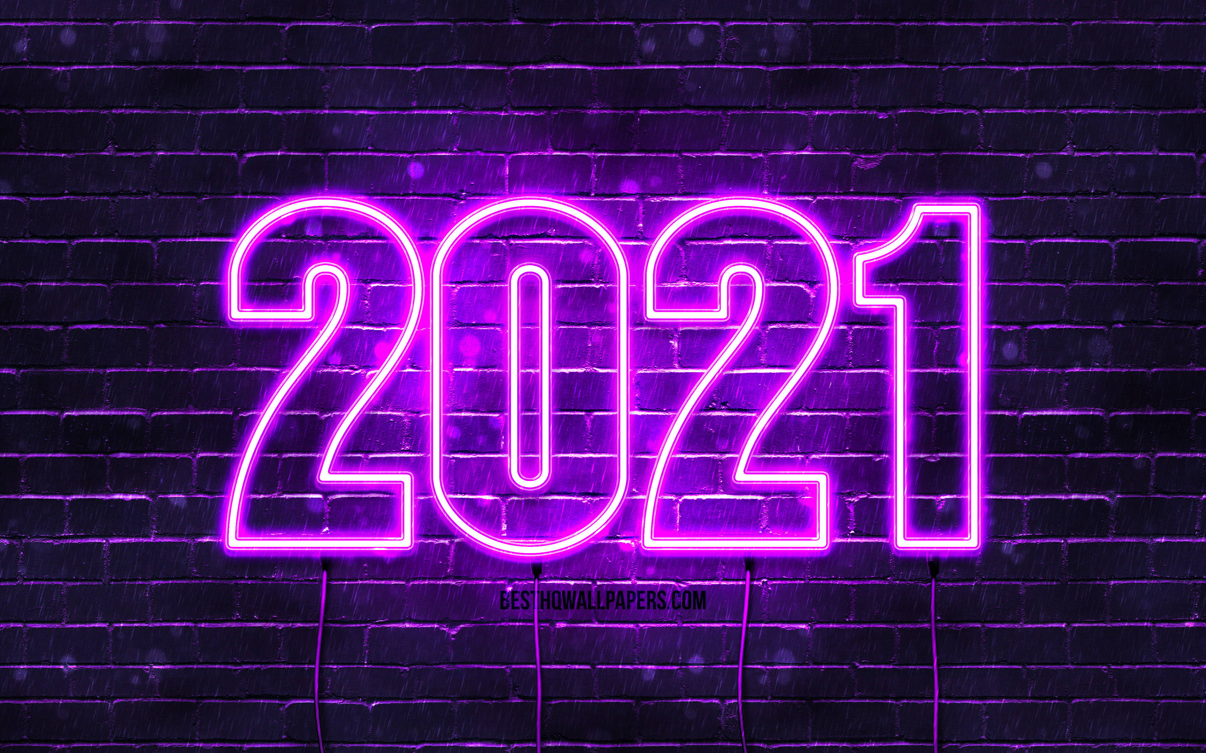 Neon lilla Godt Nyttår 2021-hilsen Bakgrunner