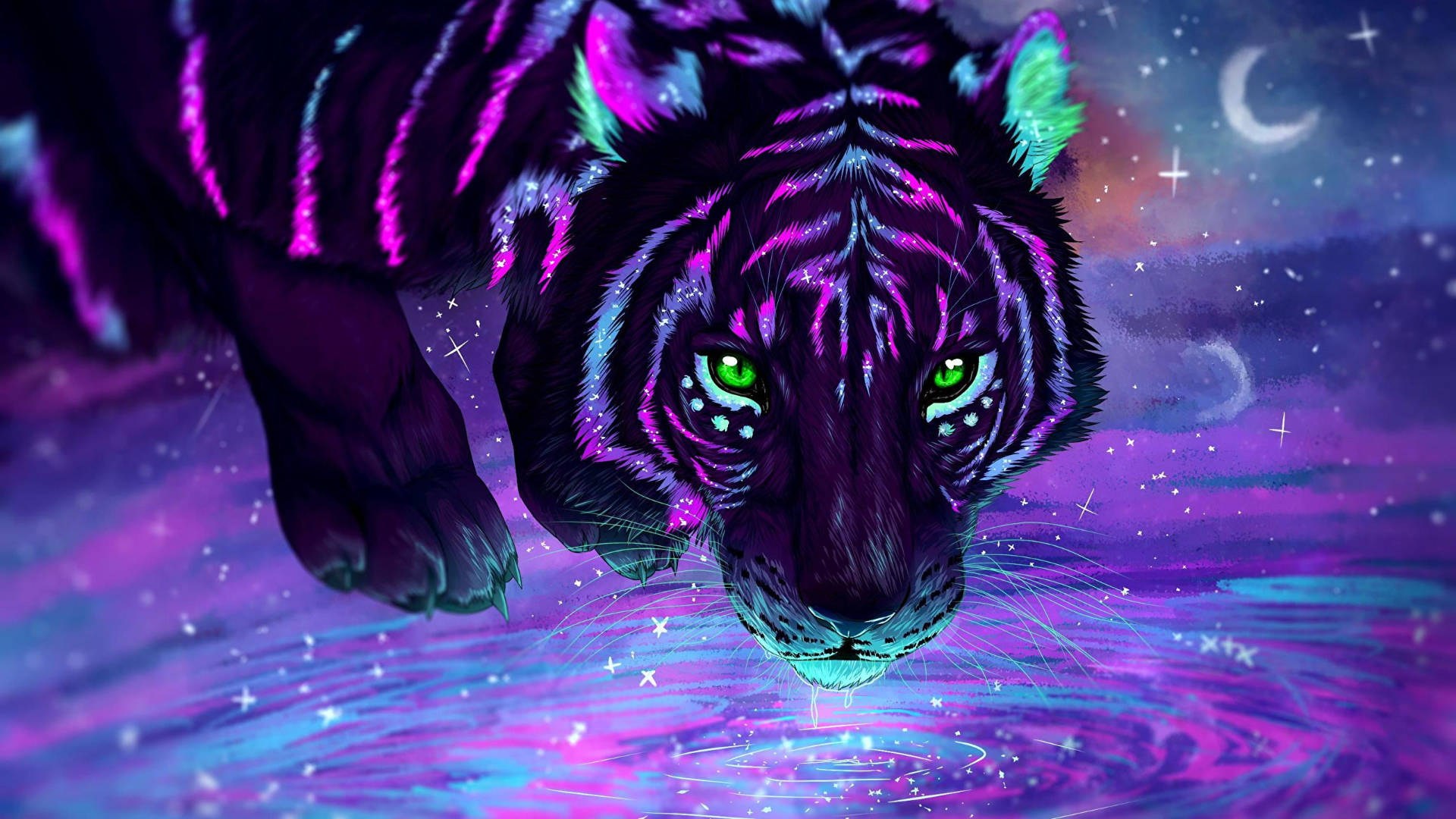 Neon Lilla Harimau Bakgrunner