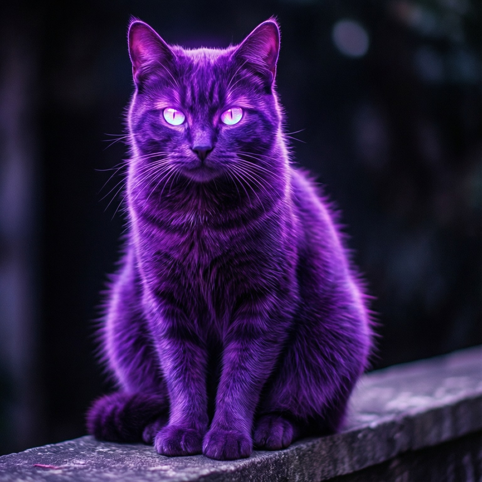 Neon Lilla Katt Bakgrunner