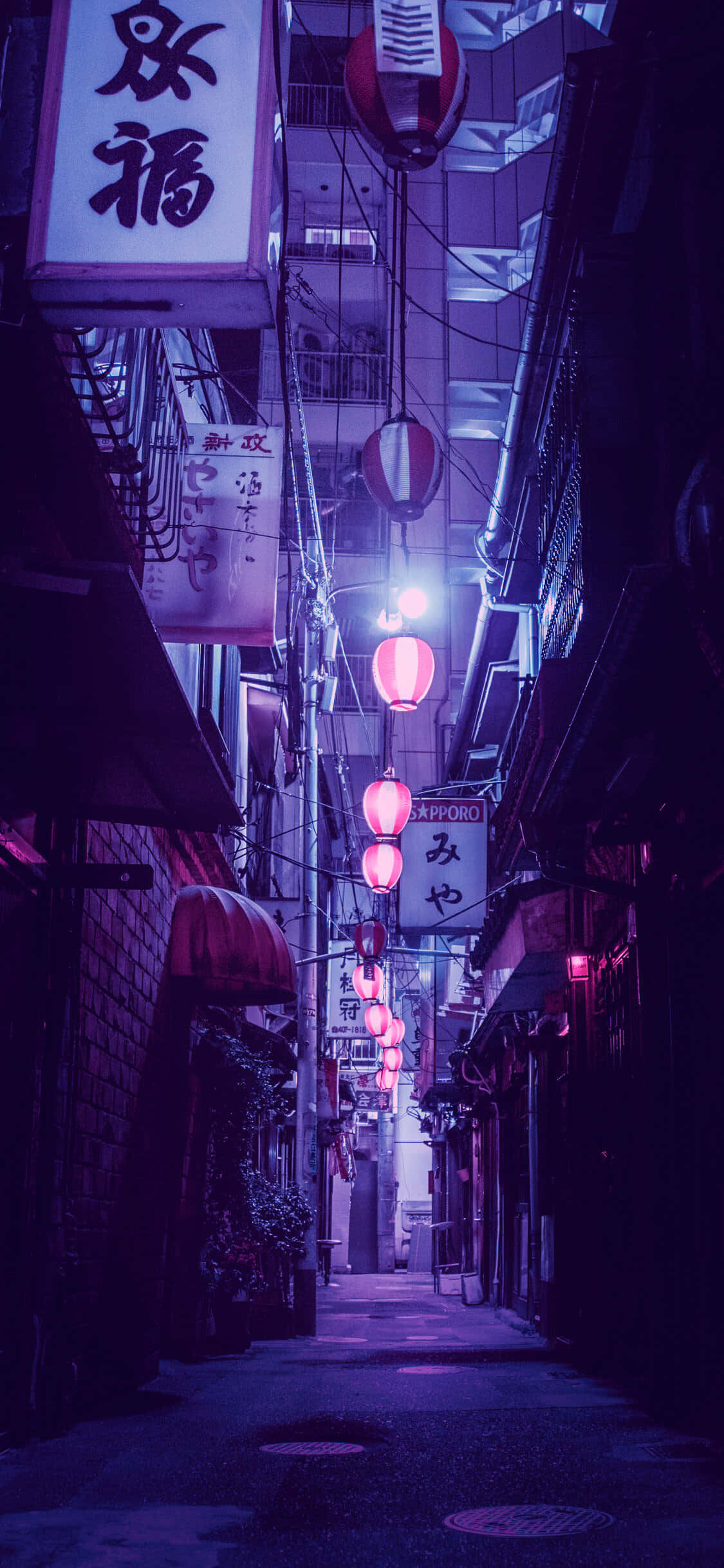 Neonlilla Tokyo-smug-telefonbakgrunn Bakgrunner